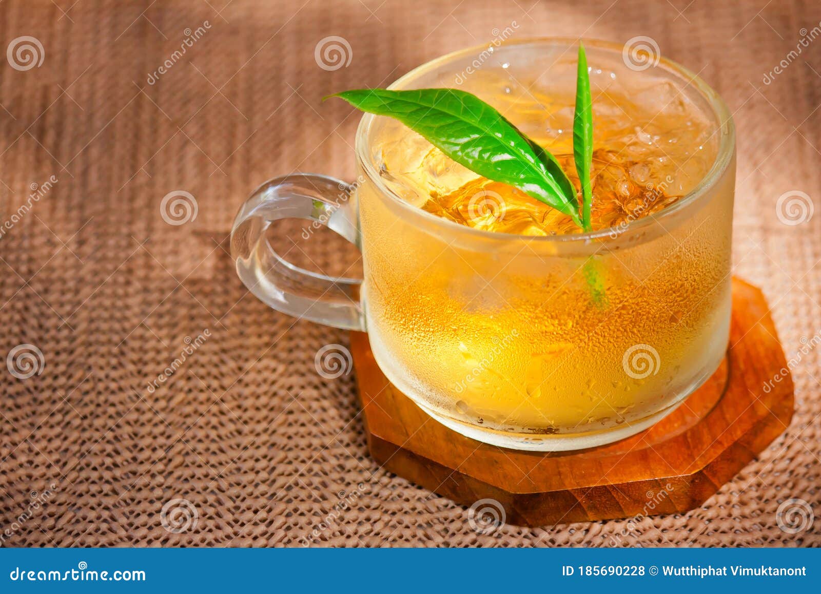 Cold Green Tea with Green Tea Leaves Stock Photo Image of fresh