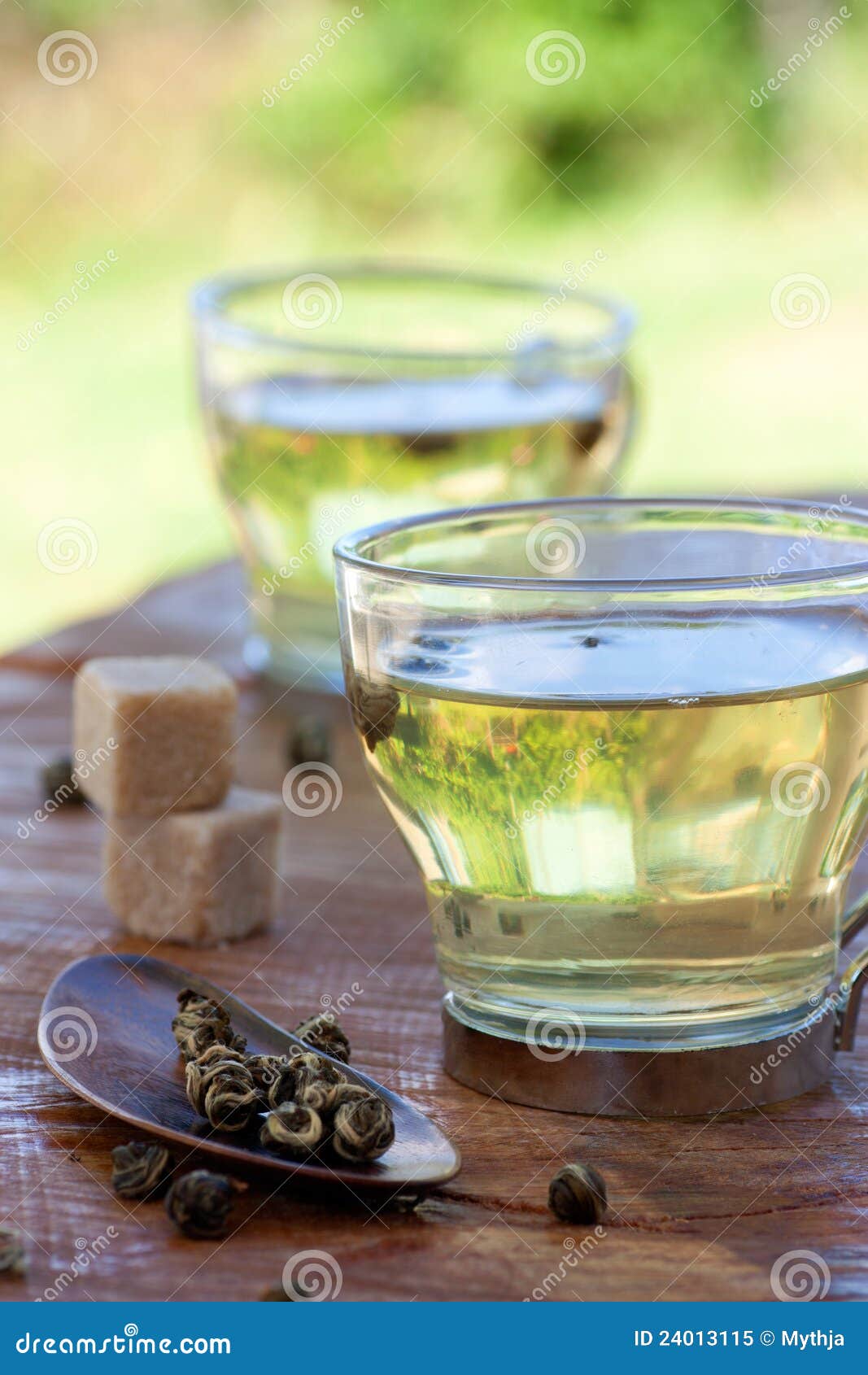 Green Tea Infuser with Sugar Cubes Stock Image Image of china
