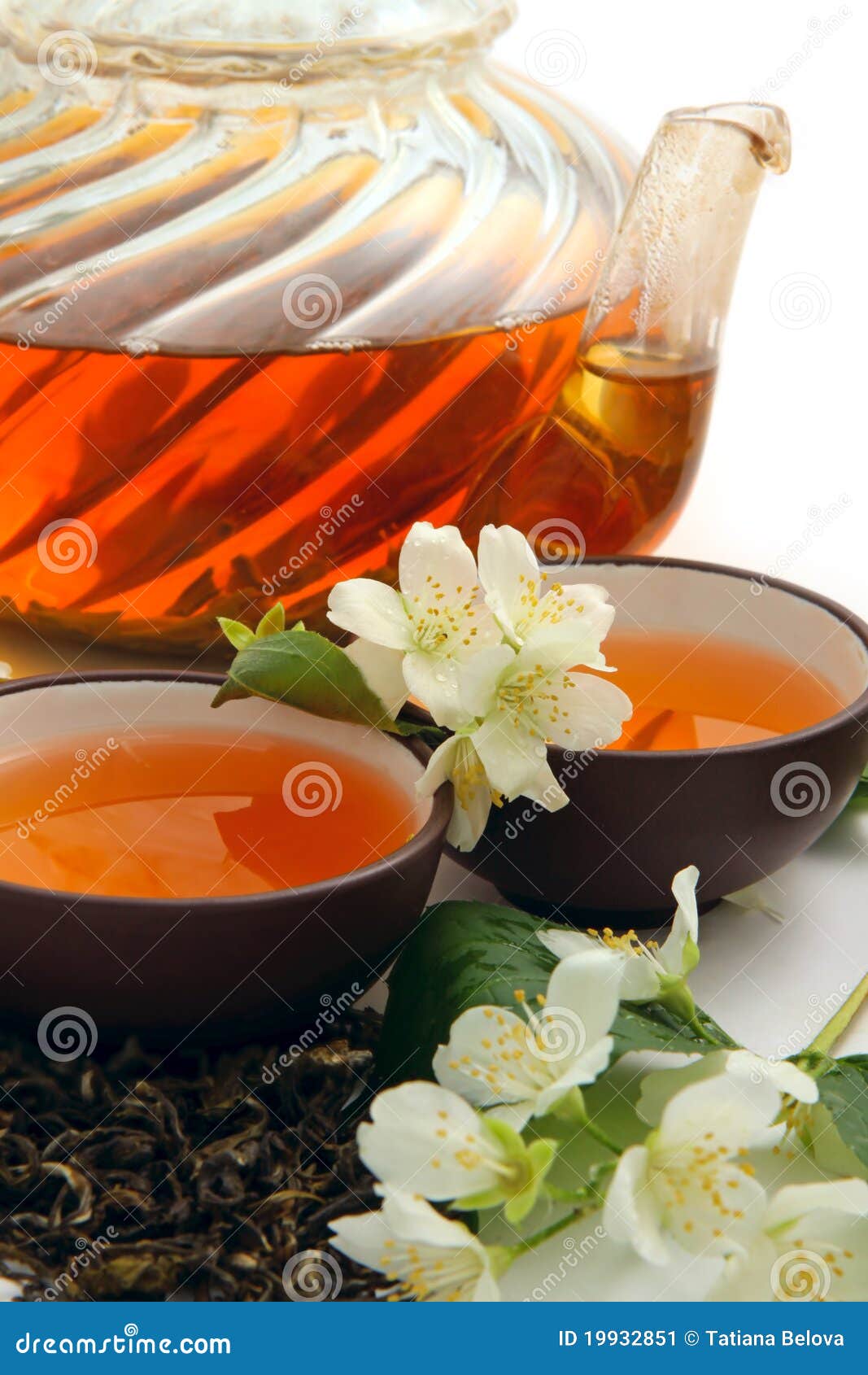Green tea with jasmine stock image. Image of green, drink 19932851