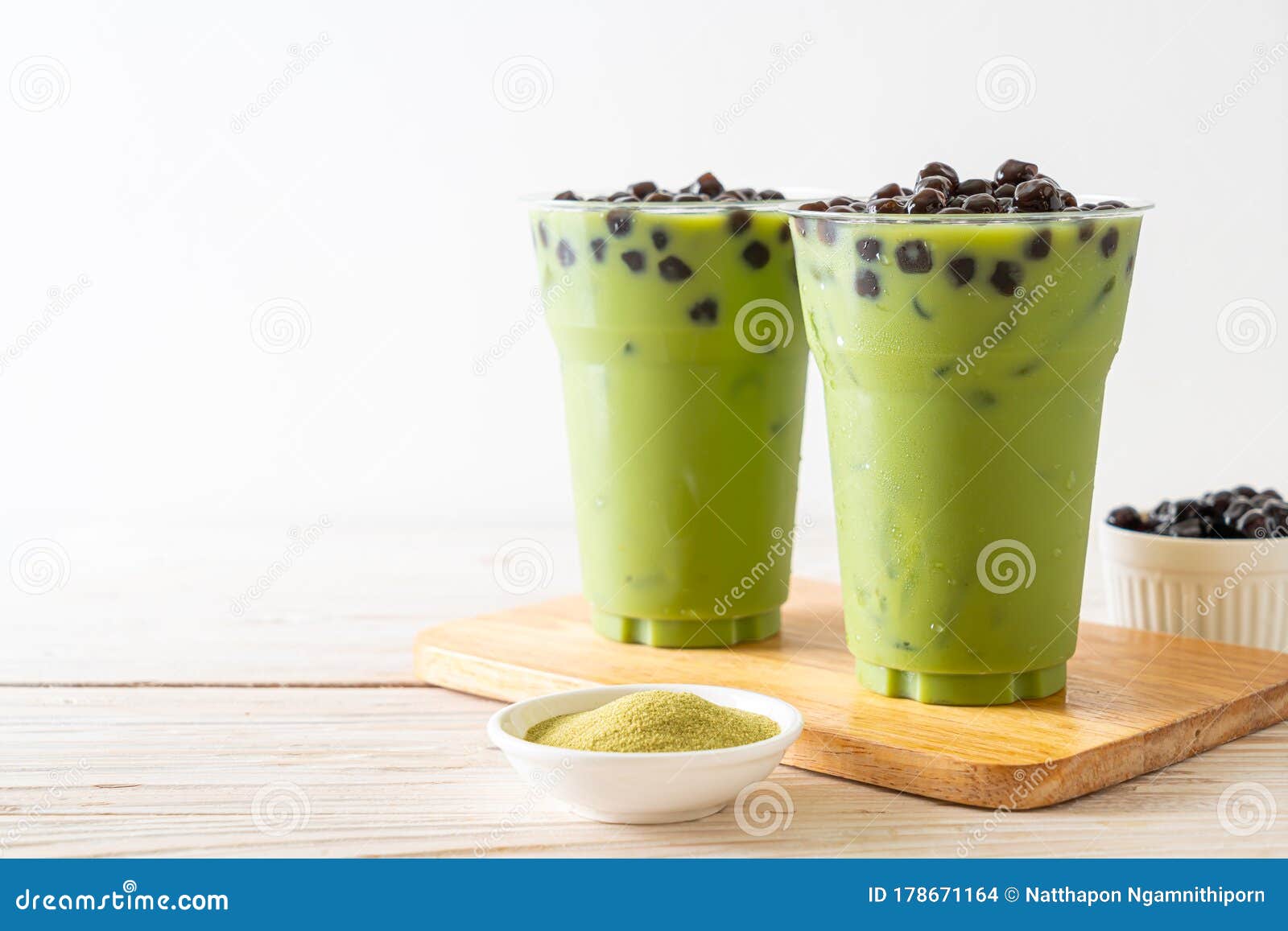 Green Tea Latte with Bubble Stock Photo Image of boba, fresh 178671164