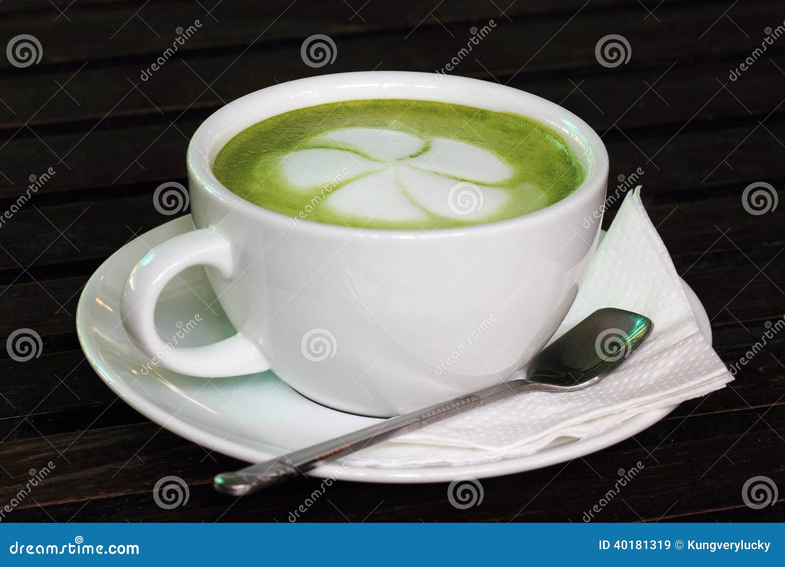 Green tea Latte/coffee art stock image. Image of froth 40181319