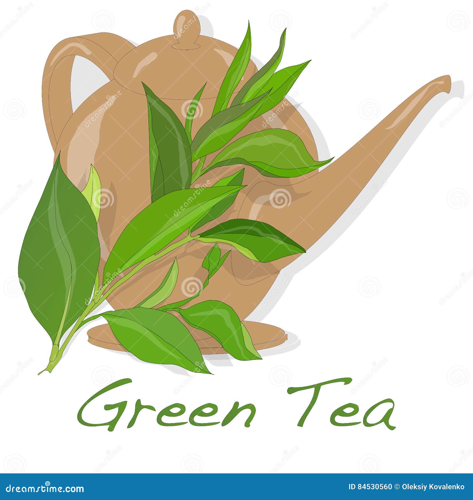 Green tea leaf stock illustration. Illustration of food 84530560