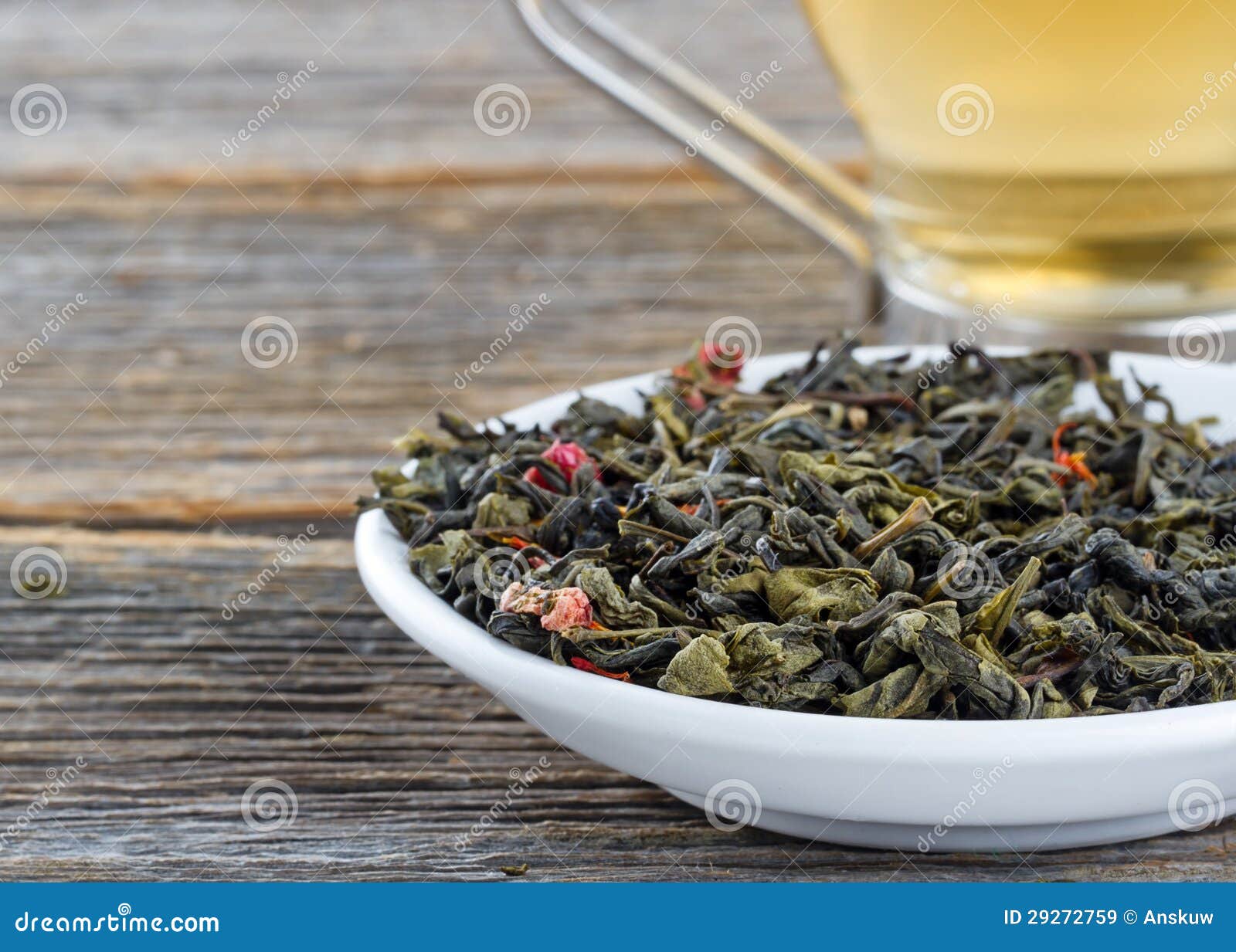Green Tea Leaves and Cup of Tea Stock Image Image of drink, loose