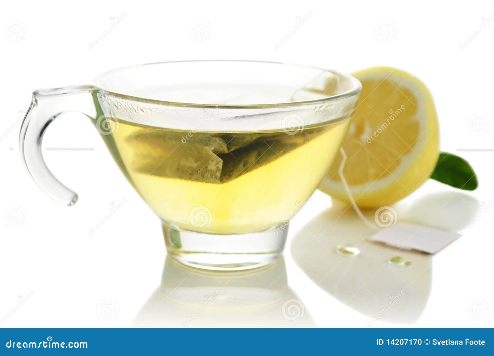 Green tea with lemon stock photo. Image of drink, lemon 14207170