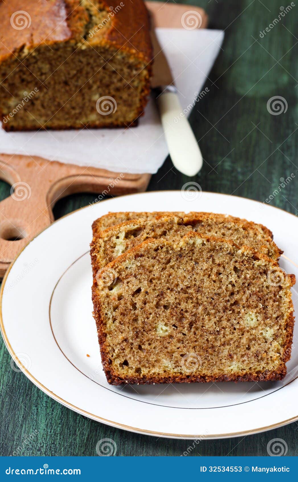 Green tea loaf cake stock image. Image of snack, food 32534553