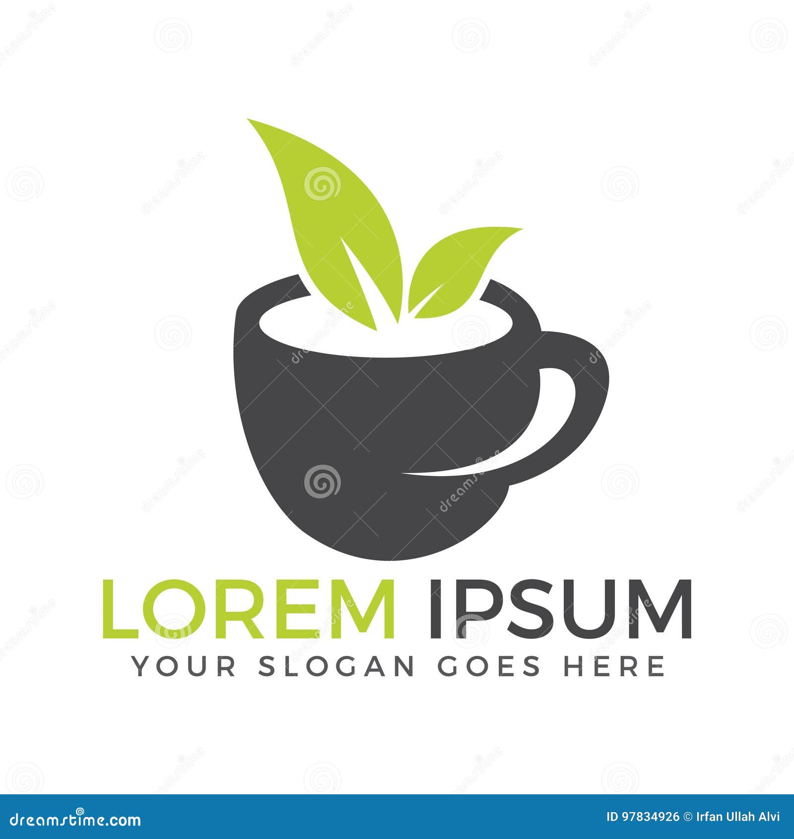 Green tea logo company. stock vector. Illustration of beverage 97834926