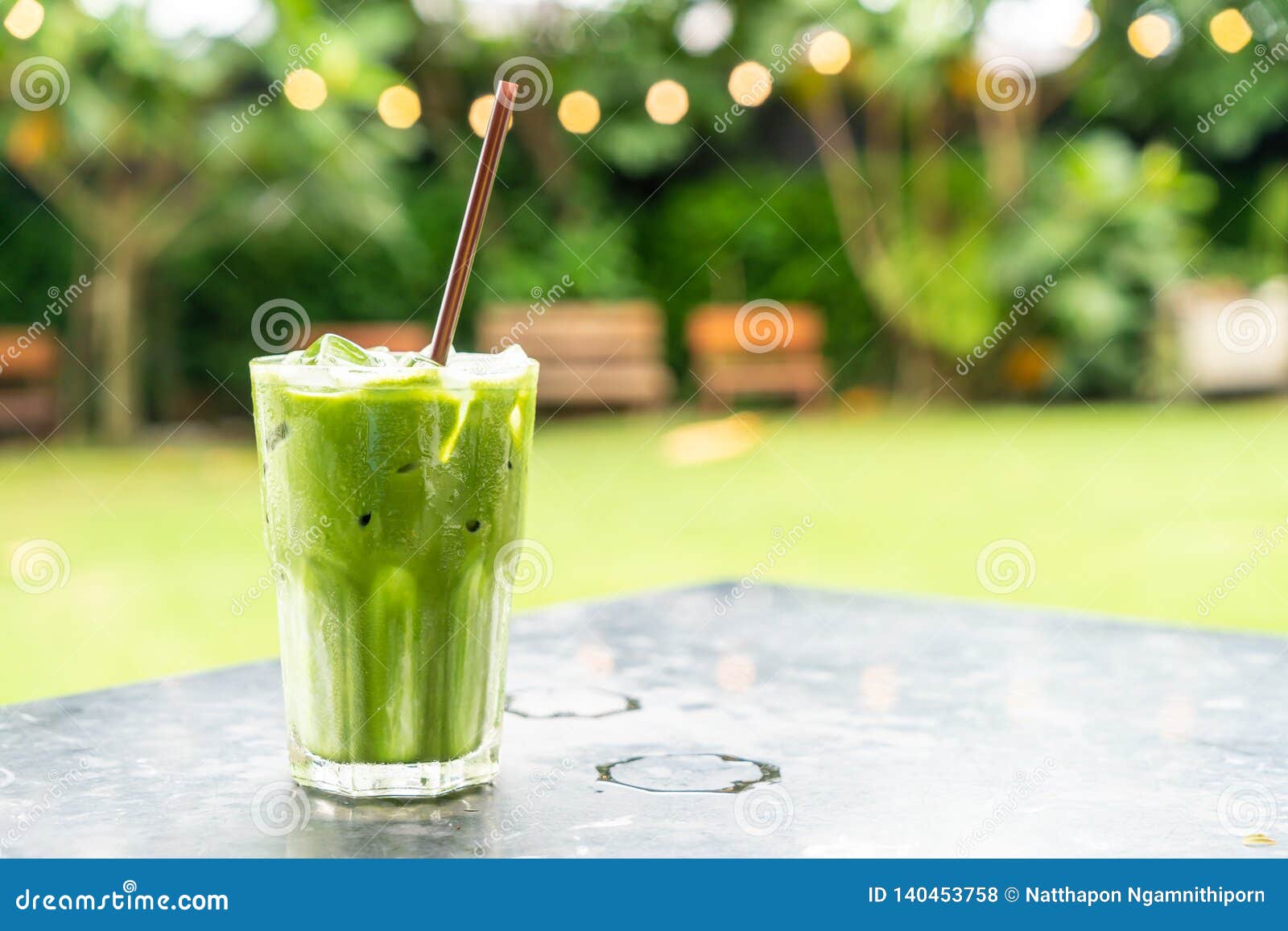 Green tea with milk stock photo. Image of milk, beverage 140453758