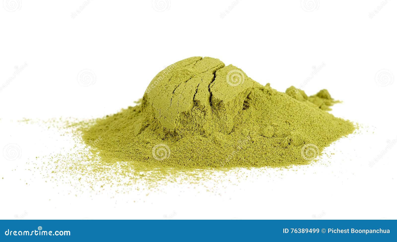 Green Tea Powder Isolated on White Background Stock Image Image of
