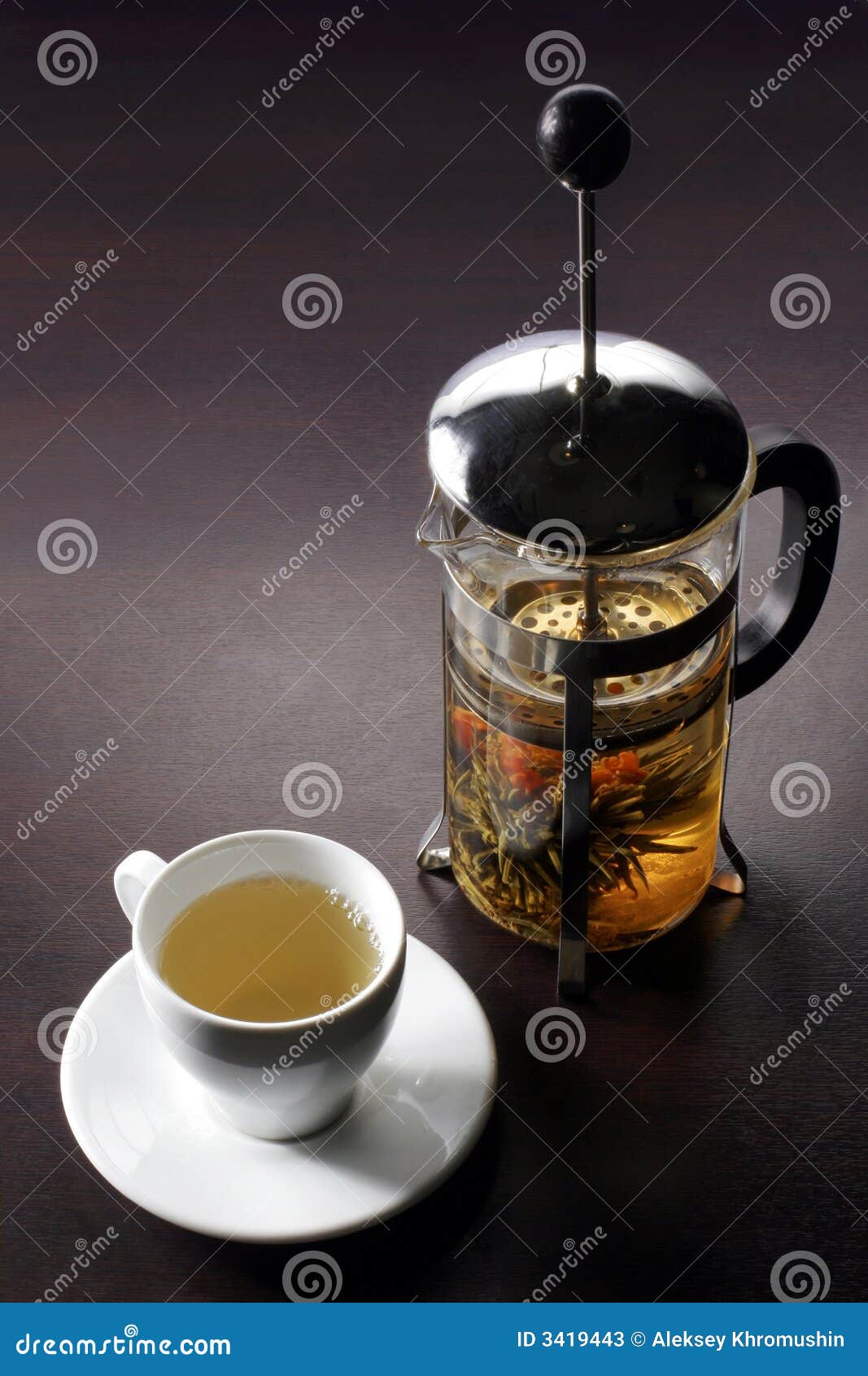 Green Tea from Press Teapot Stock Image Image of medicine, asian 3419443