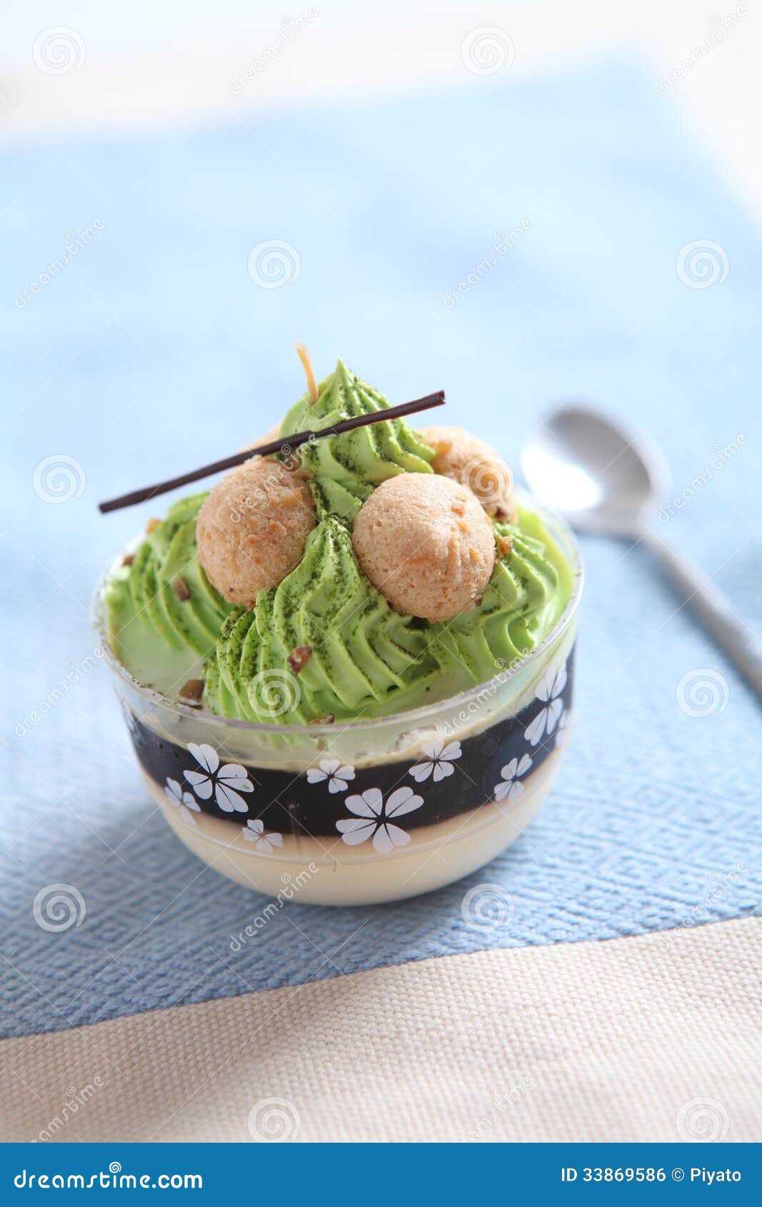 Green tea pudding stock photo. Image of cold, japanese 33869586