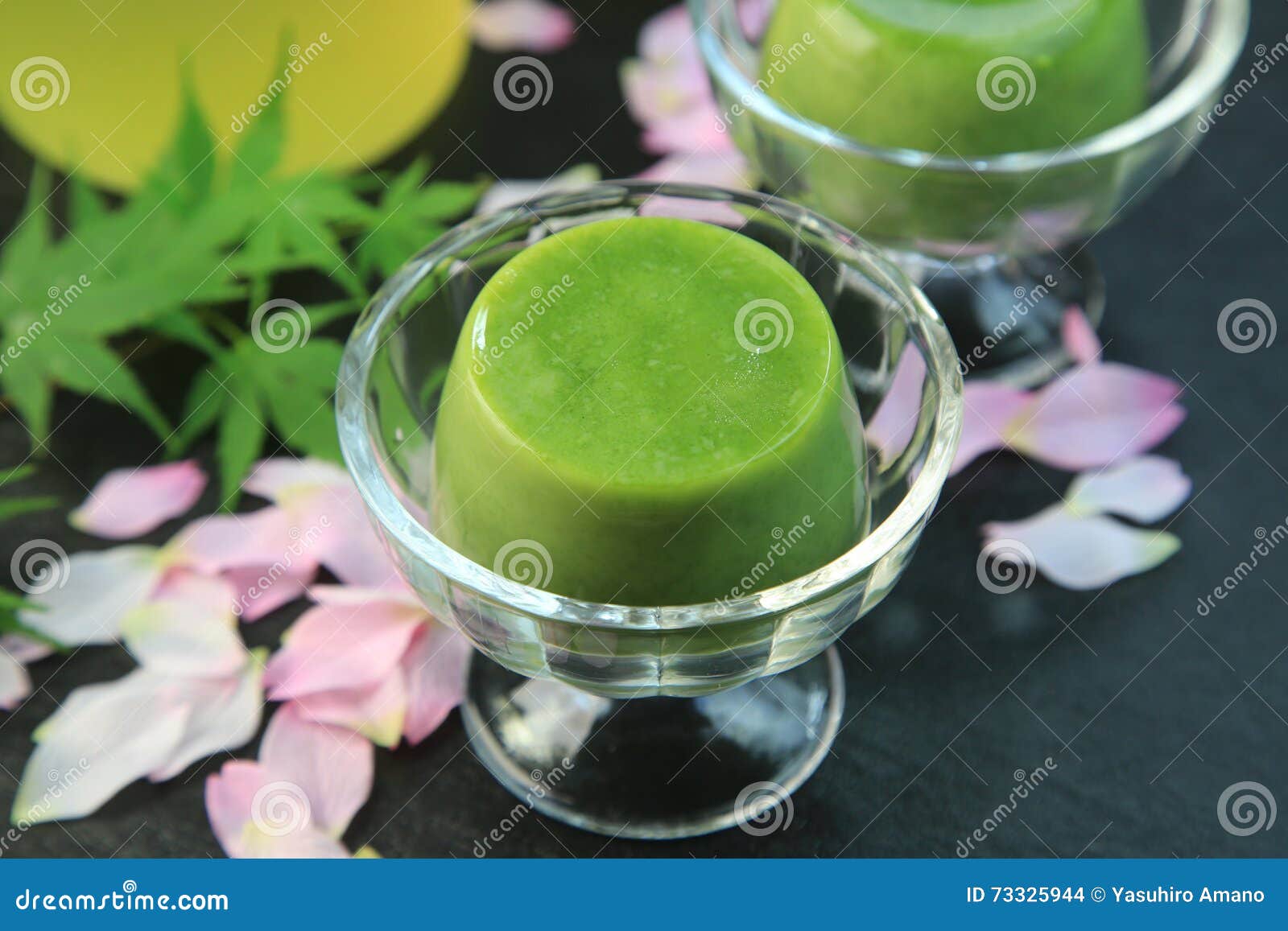 Green tea pudding stock photo. Image of gourmet, elegant 73325944