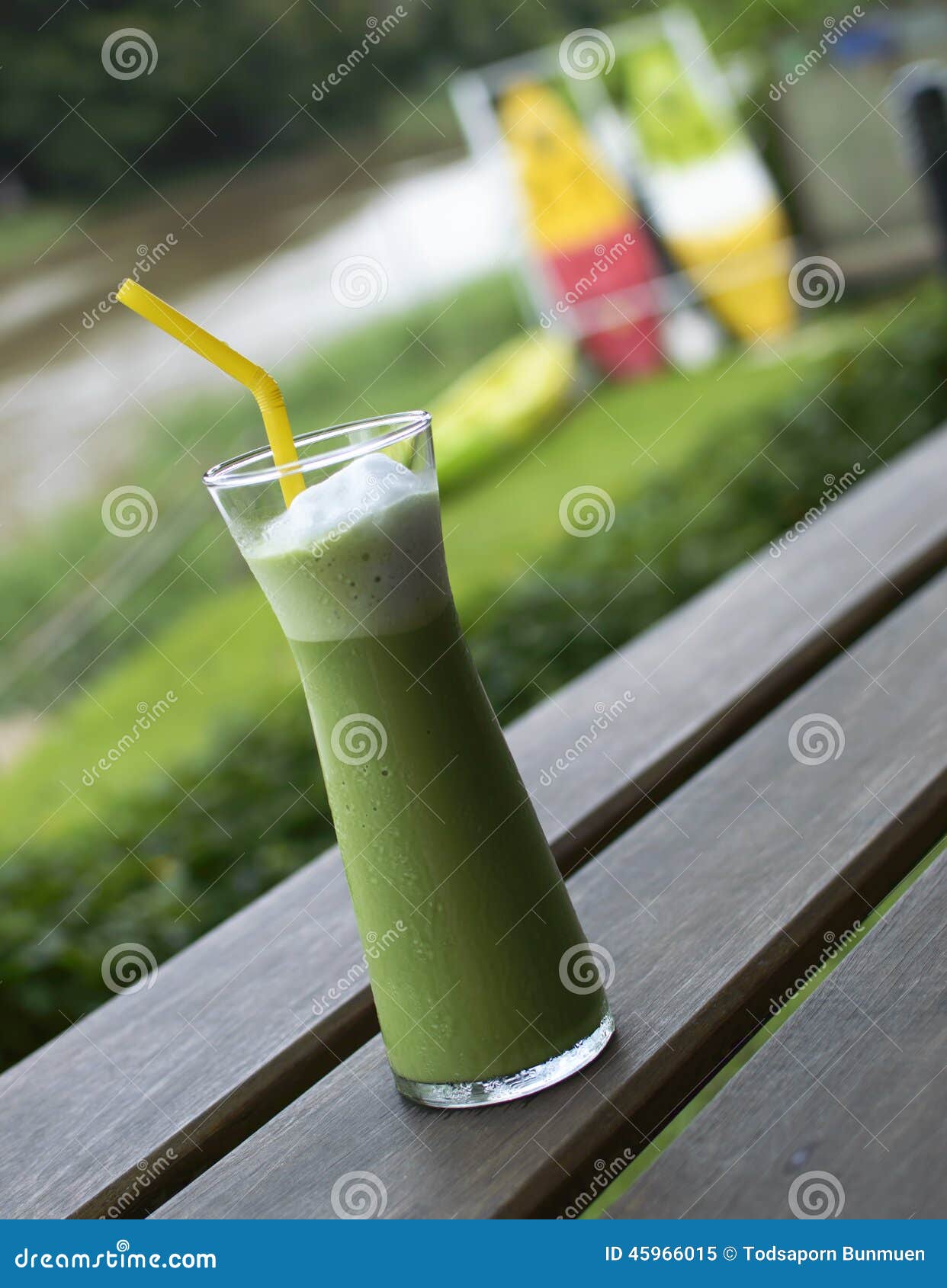 Green tea smoothies stock image. Image of green, cream 45966015