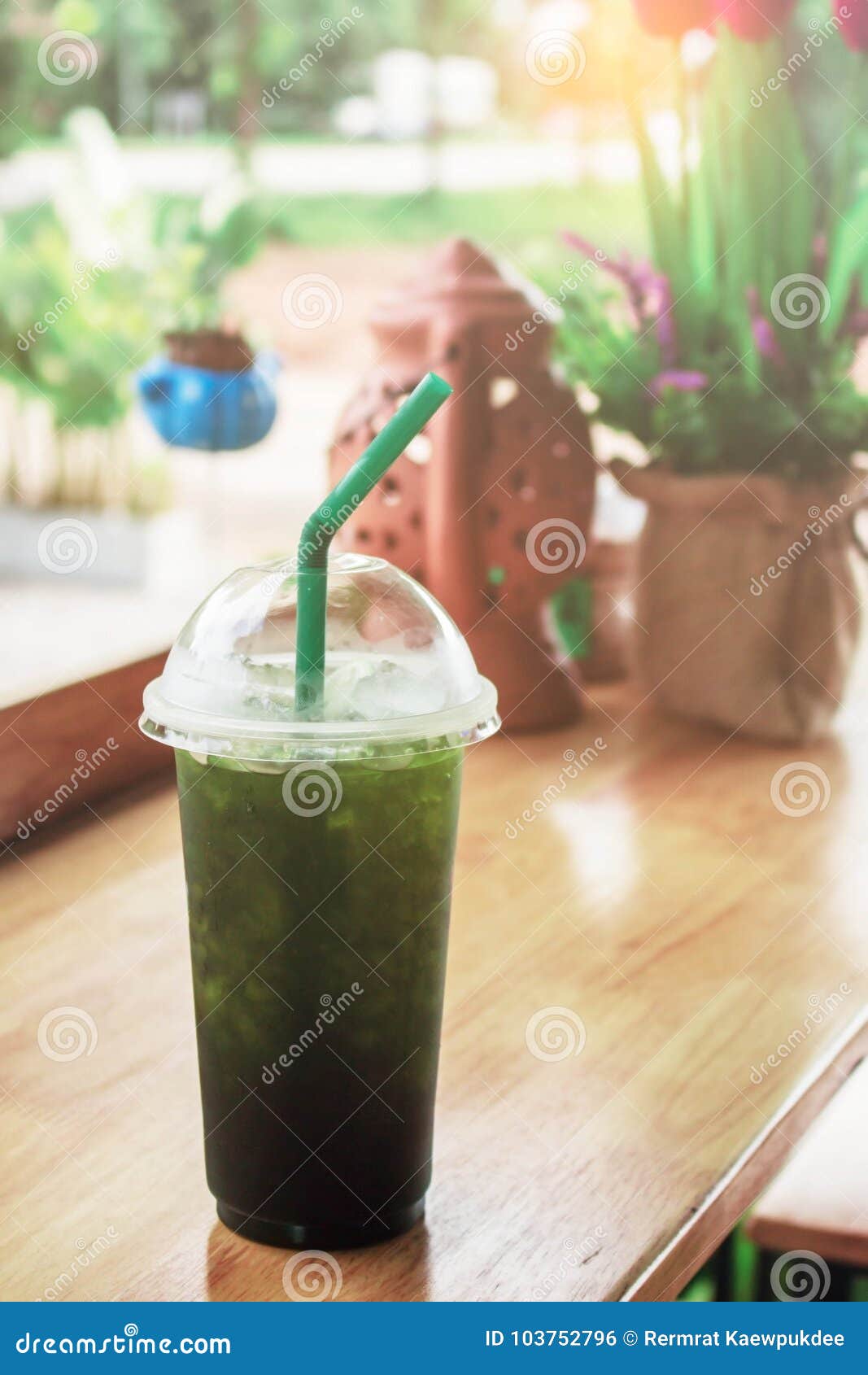 Green tea on table. stock photo. Image of restaurant 103752796