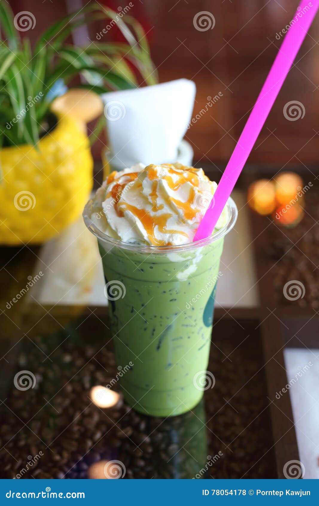 Green tea Whipped cream stock photo. Image of color, white 78054178