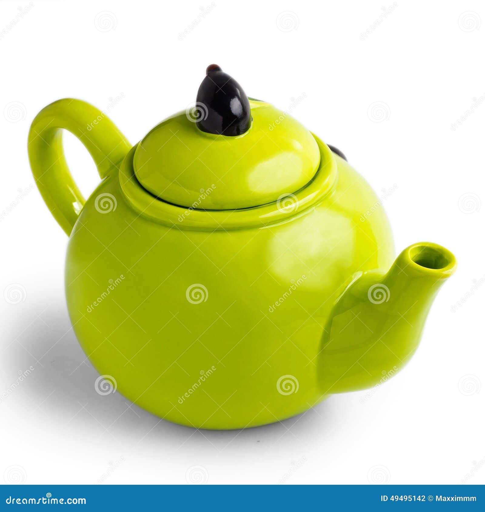 Green Teapot Kettle Isolated White Background Stock Photo Image of herbal, beverage 49495142