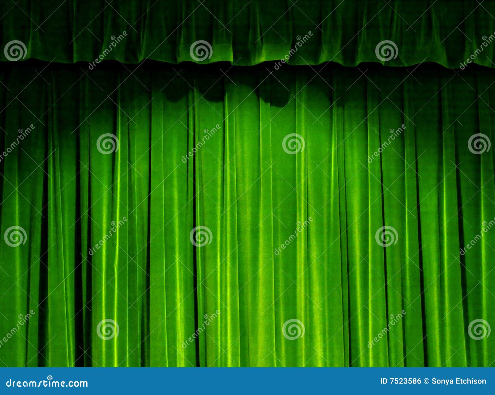 Green Theater Curtain stock photo. Image of fabric, spot 7523586