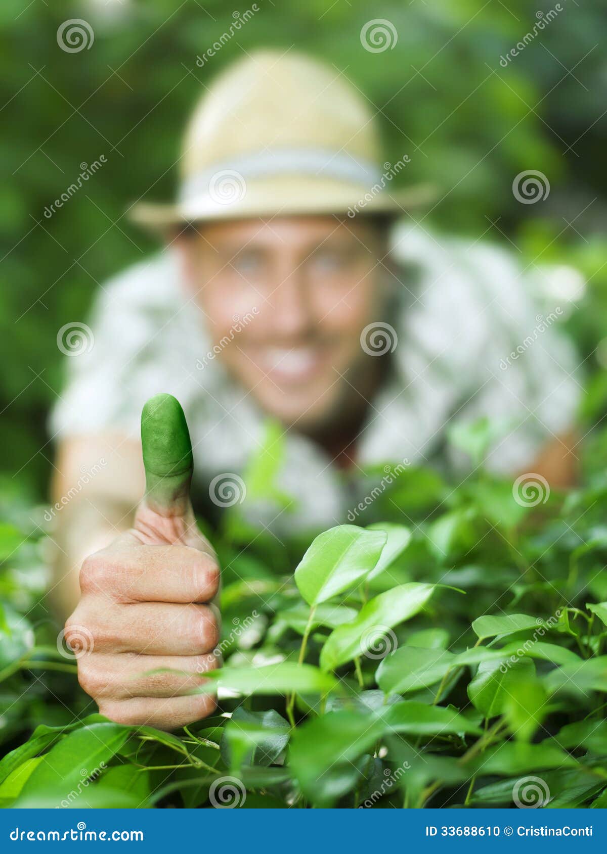 Green Thumb Background Copy Space Pallets Wooden Texture Stock