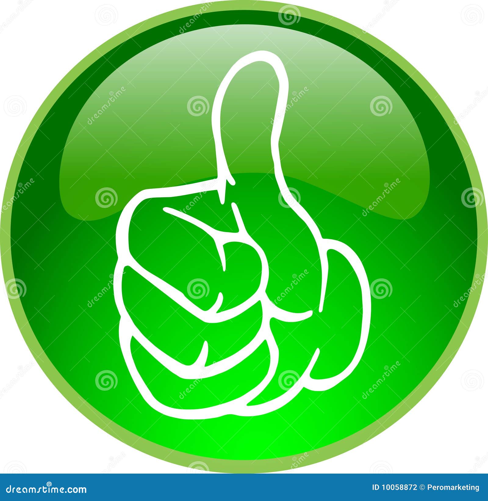 Green thumb up button stock illustration. Illustration of symbol 10058872