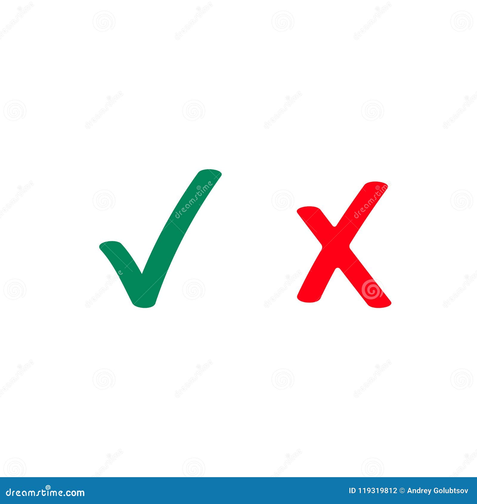 green tick and red checkmark  icons