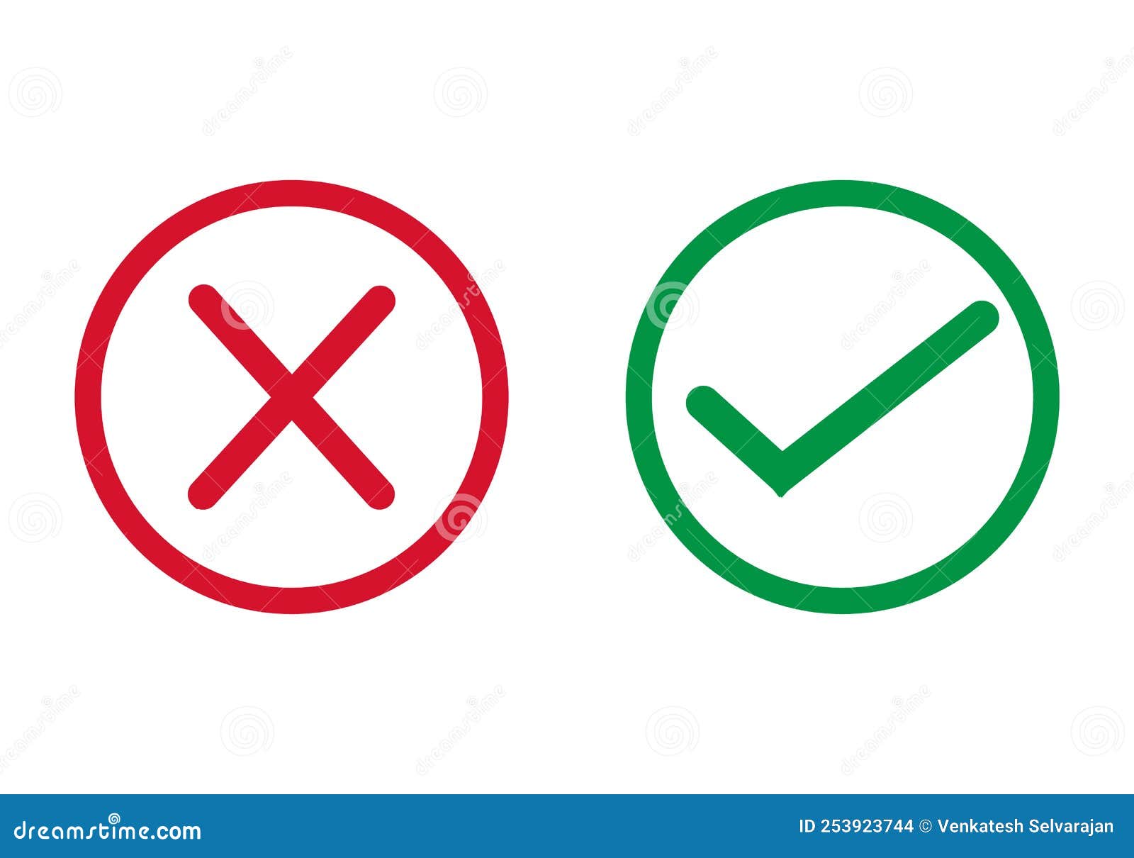 Green Tick and Red Cross Vector Illustration Stock Vector ...