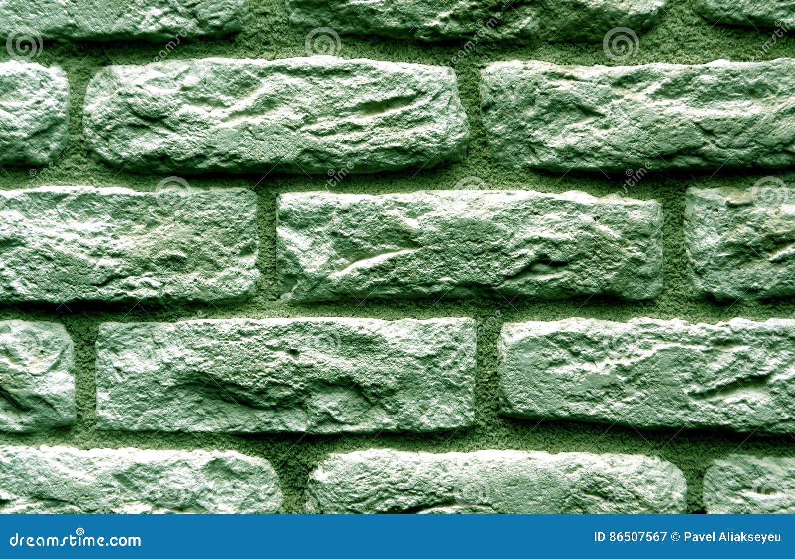 Green Toned Brick Wall Surface. Stock Image Image of rectangular