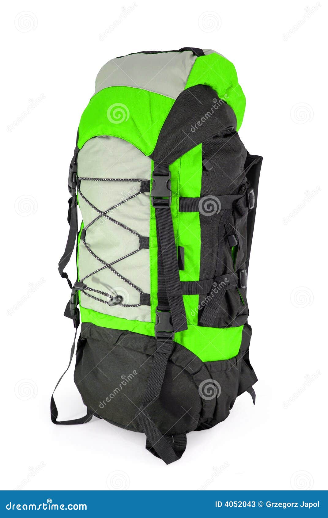 Green tourist backpack stock image. Image of object, luggage 4052043