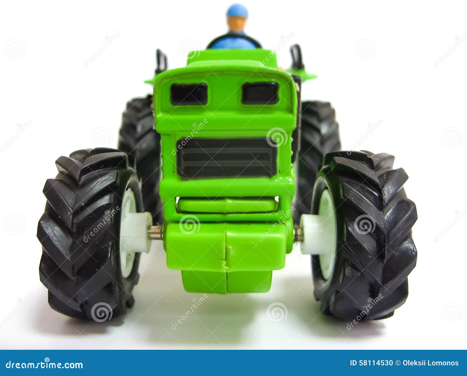 Green toy tractor stock photo. Image of tractor, background 58114530