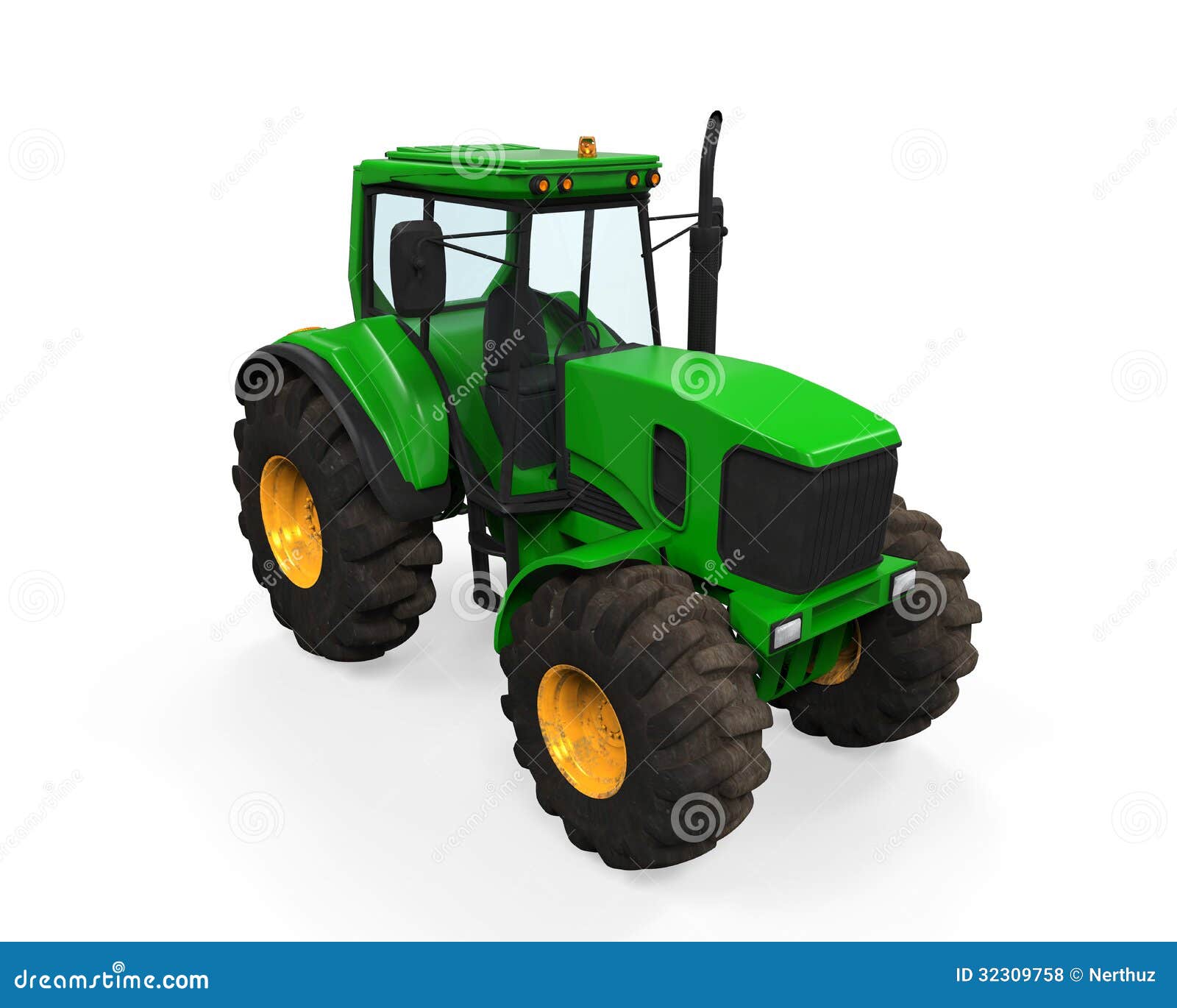 Green Tractor Isolated stock illustration. Illustration of isolated