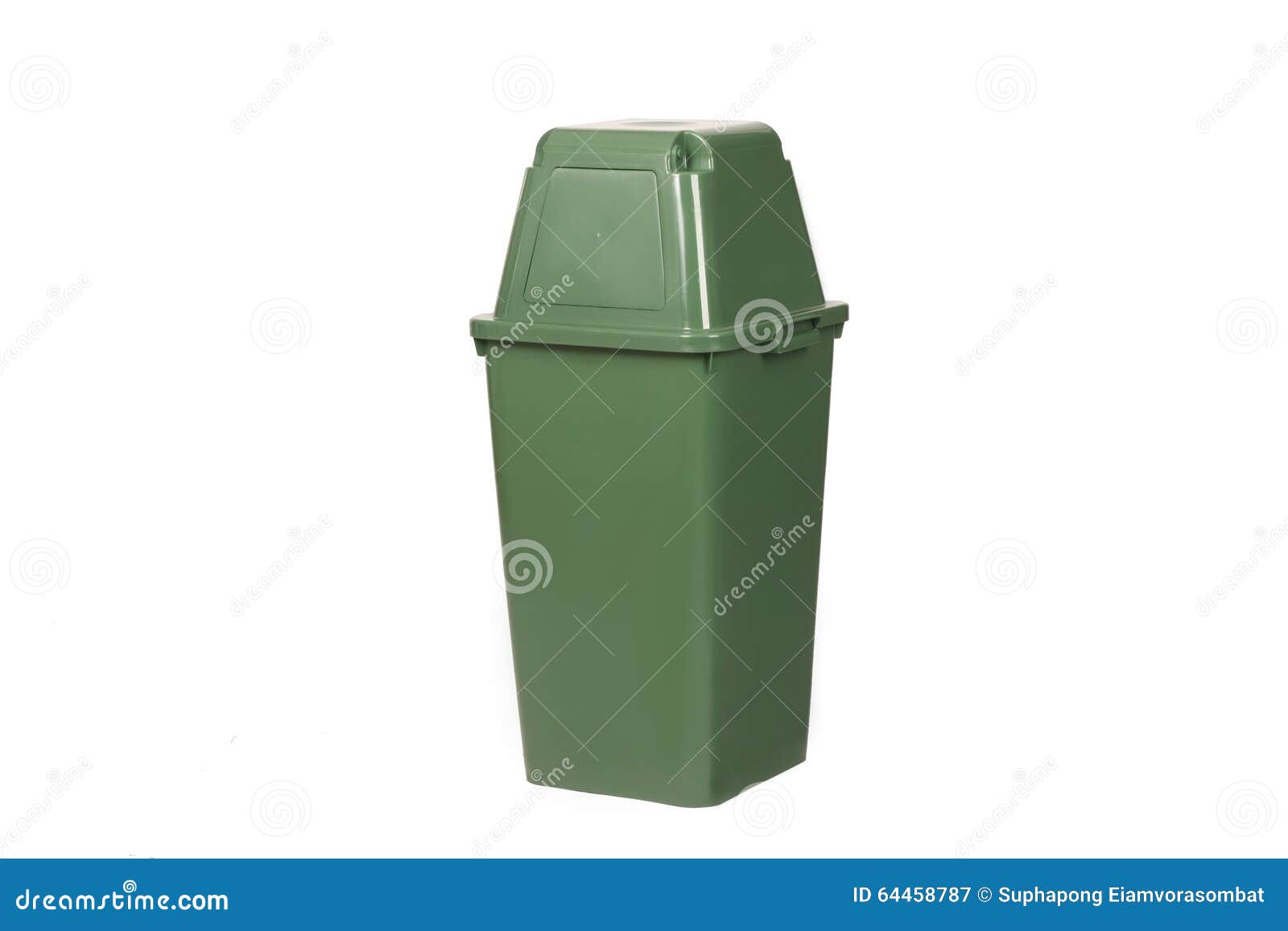 Green trash can stock image. Image of white, garbage 64458787