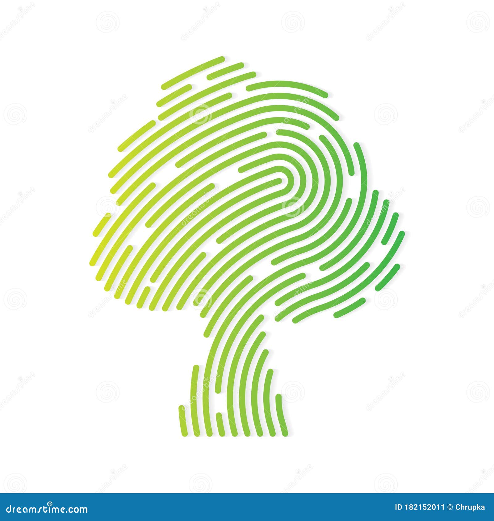 Green Tree Filled With Fingerprint Pattern Stock Vector - Illustration