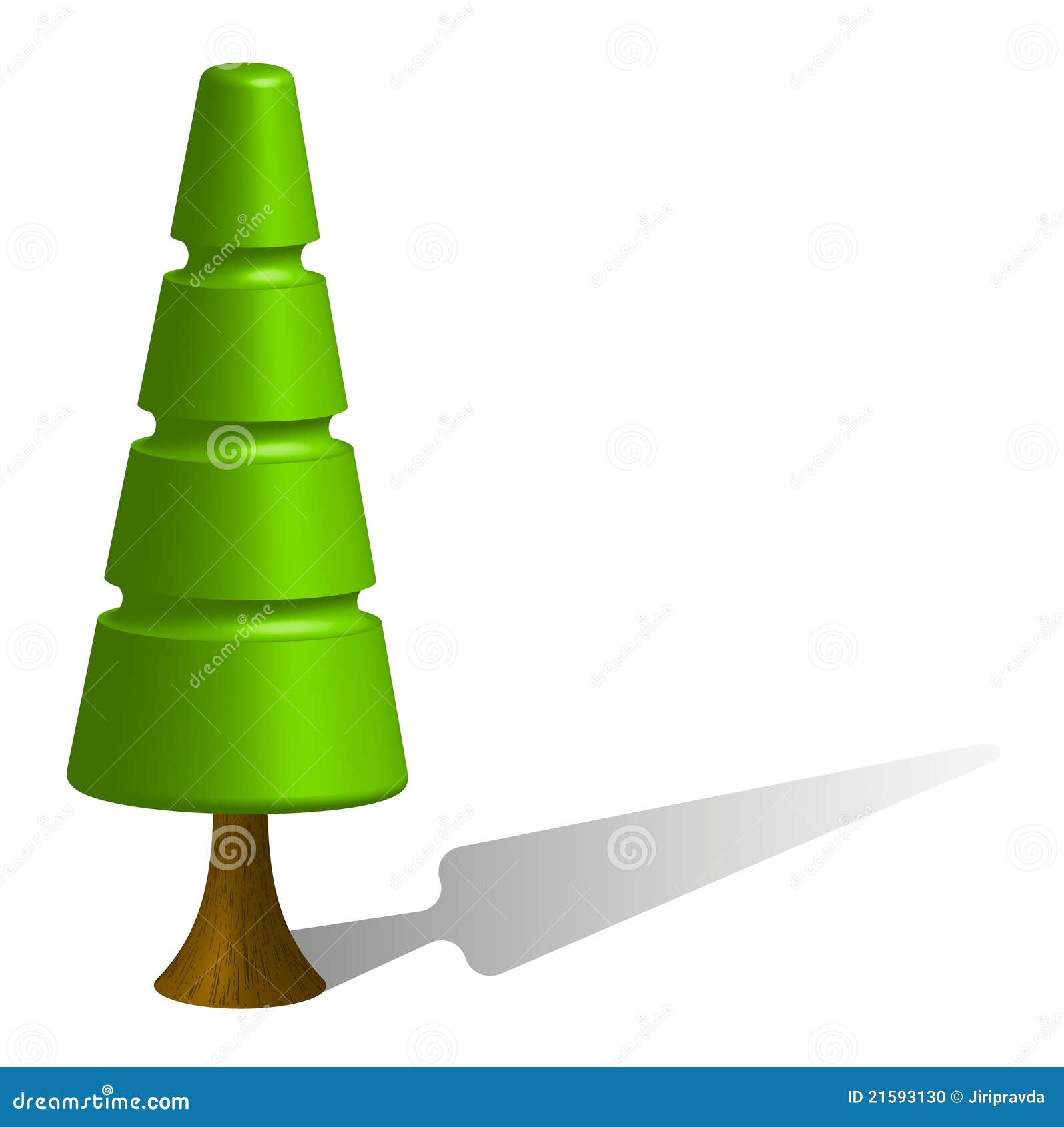 Green Tree In Plastic Design Stock Vector Illustration