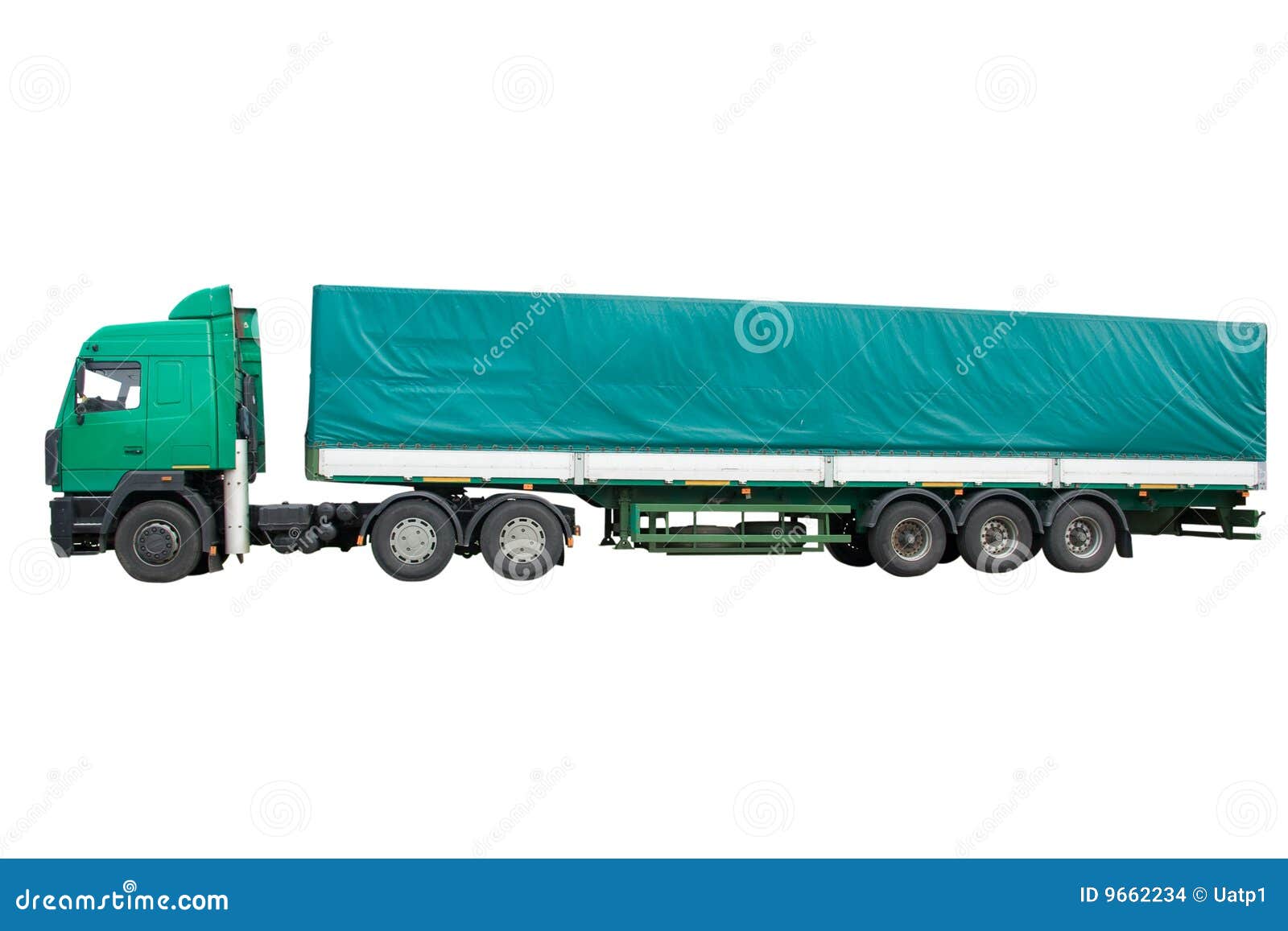 Green Truck On The Road. Stock Photography 104942366