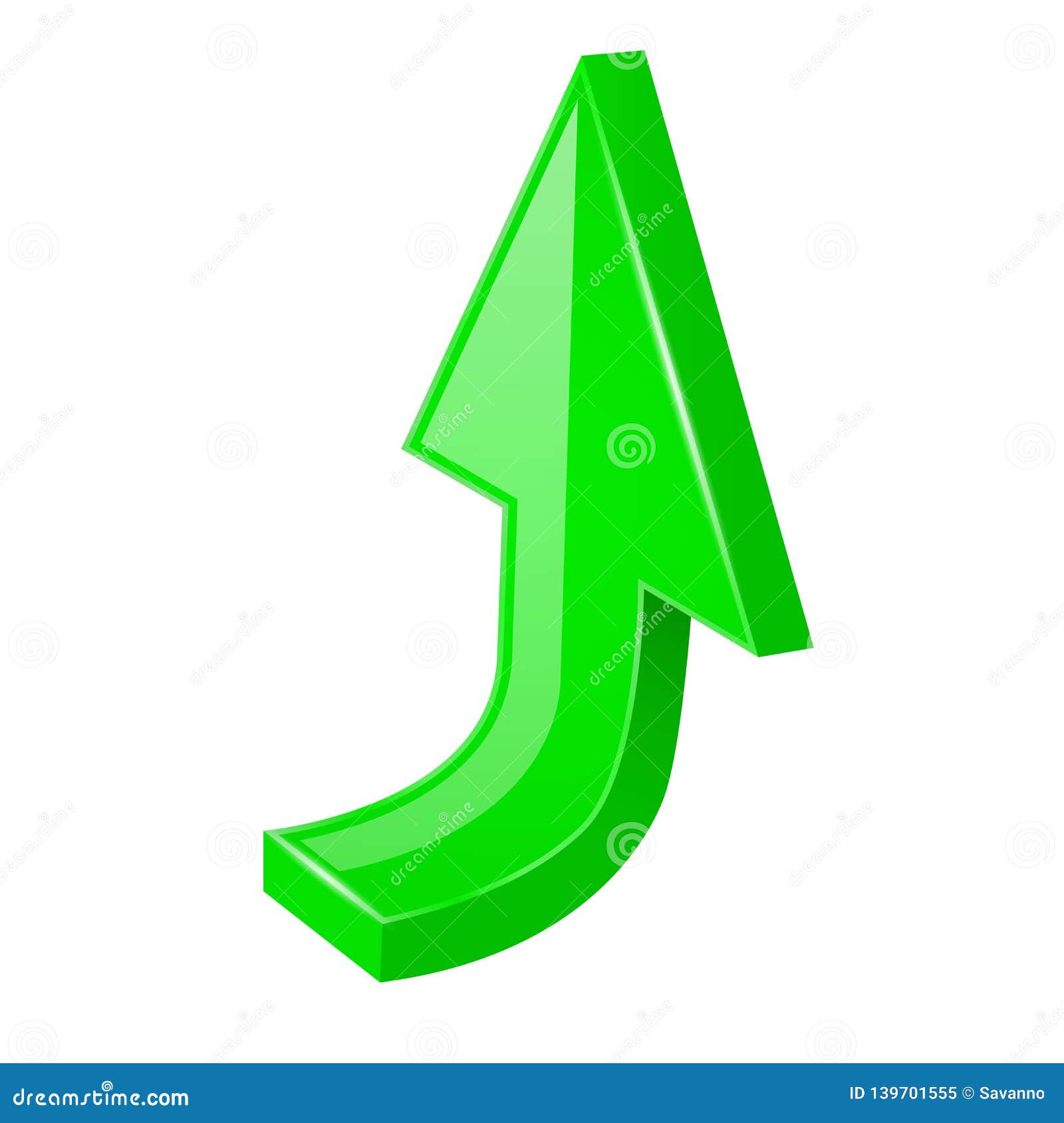 Green UP Arrow. 3d Web Icon Stock Vector - Illustration of background