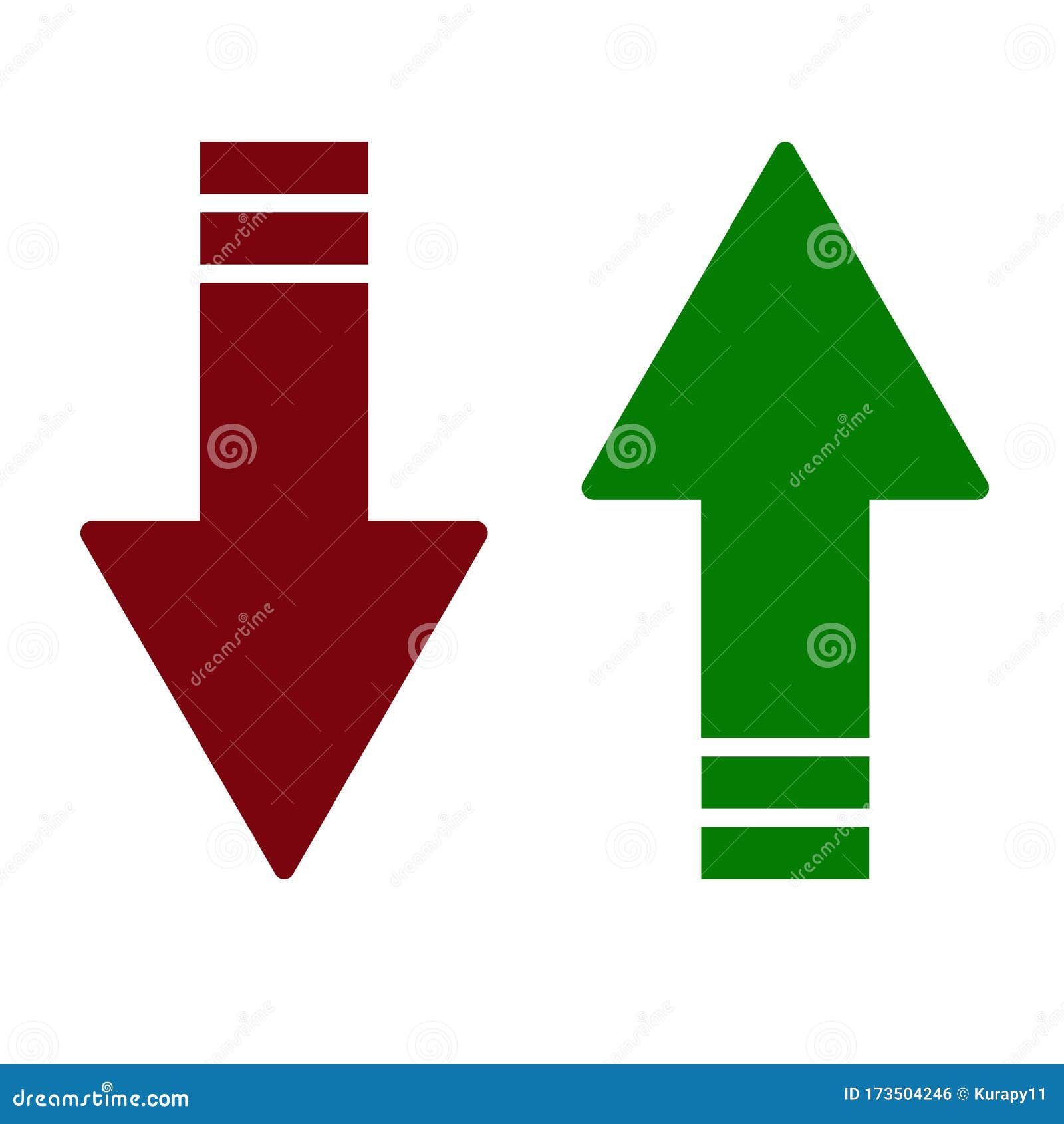 Green Up And Red Down Arrows Icon Arrows Symbol Stock Illustration Illustration Of Side Page