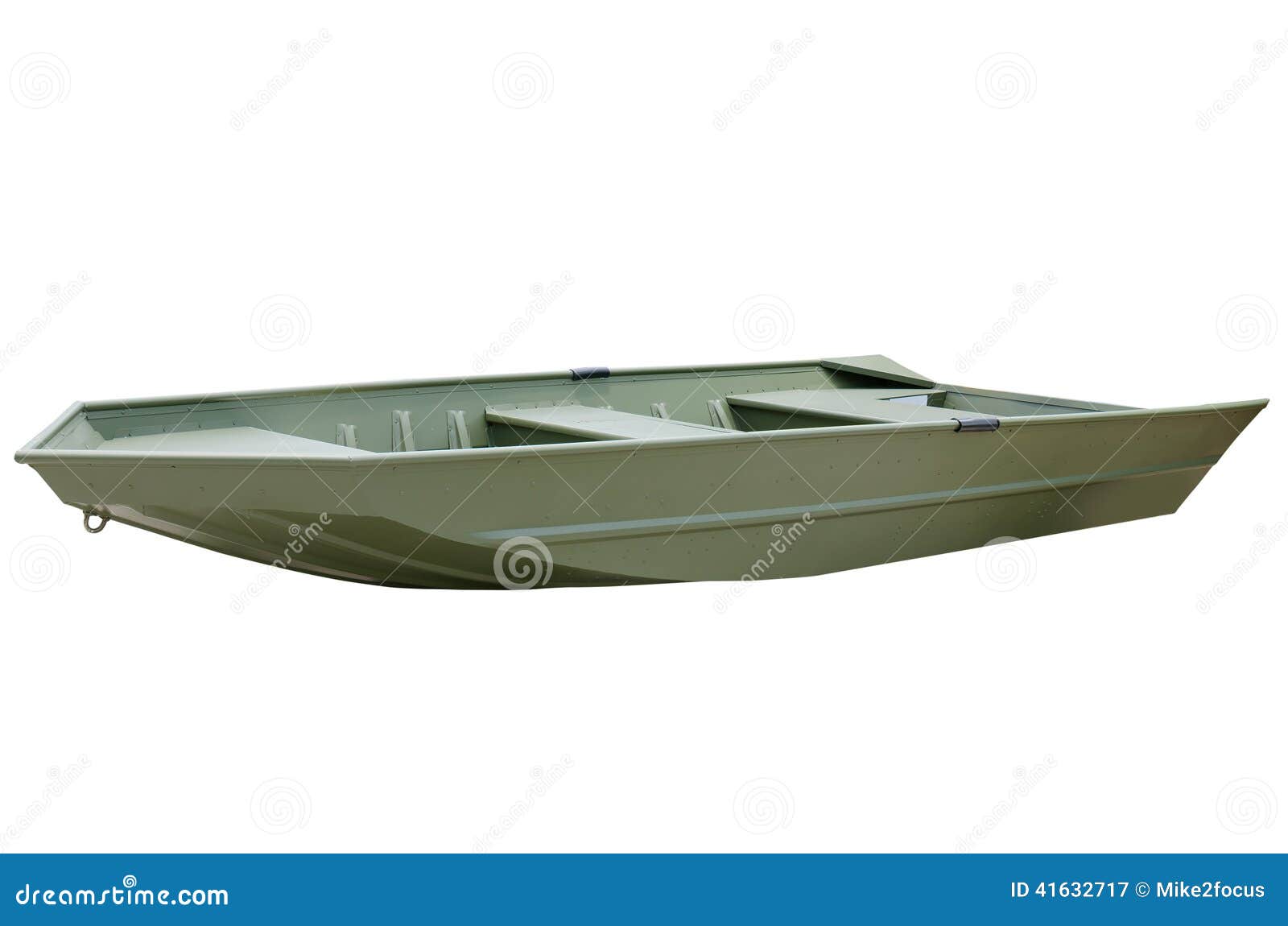 Green V-bottom Aluminum John Jon Boat Stock Image - Image ...