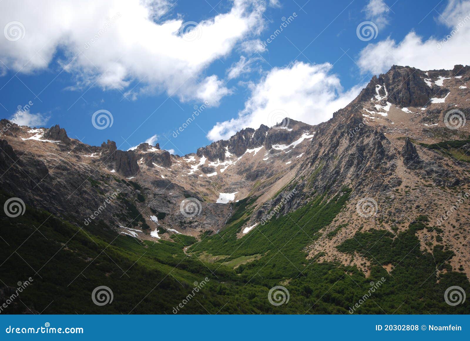 Green Valley With Snow On The Peaks Stock Photo Image Of Landscapes