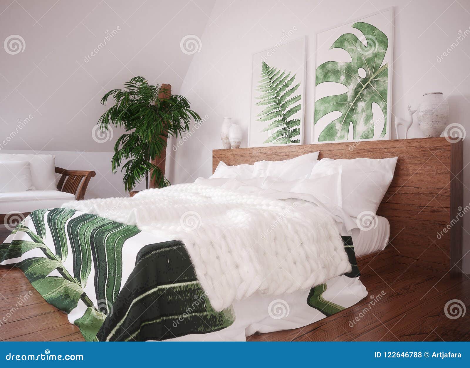 Green Vintage Bedroom Interior Stock Photo Image of flat, white