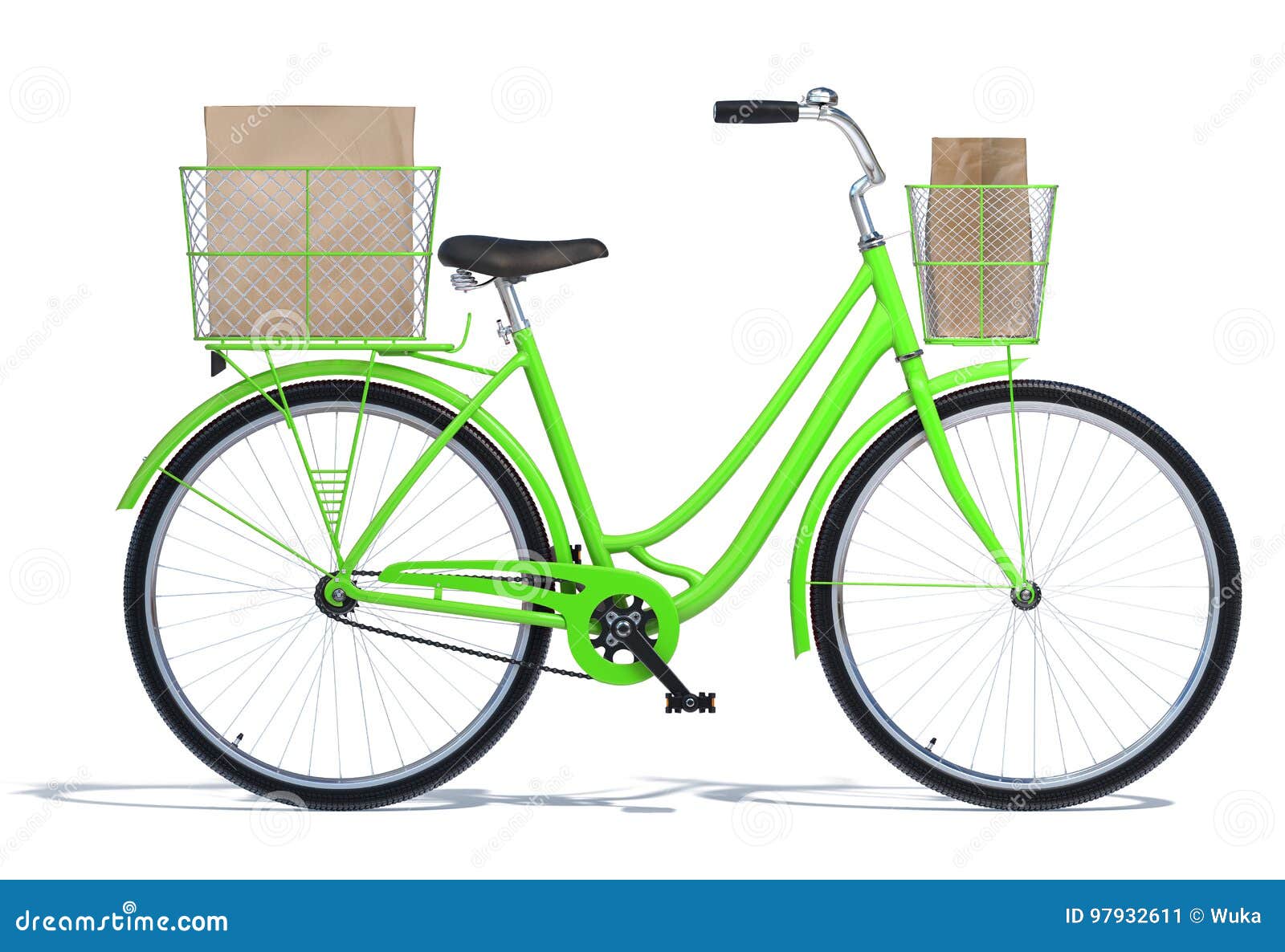 green bike basket
