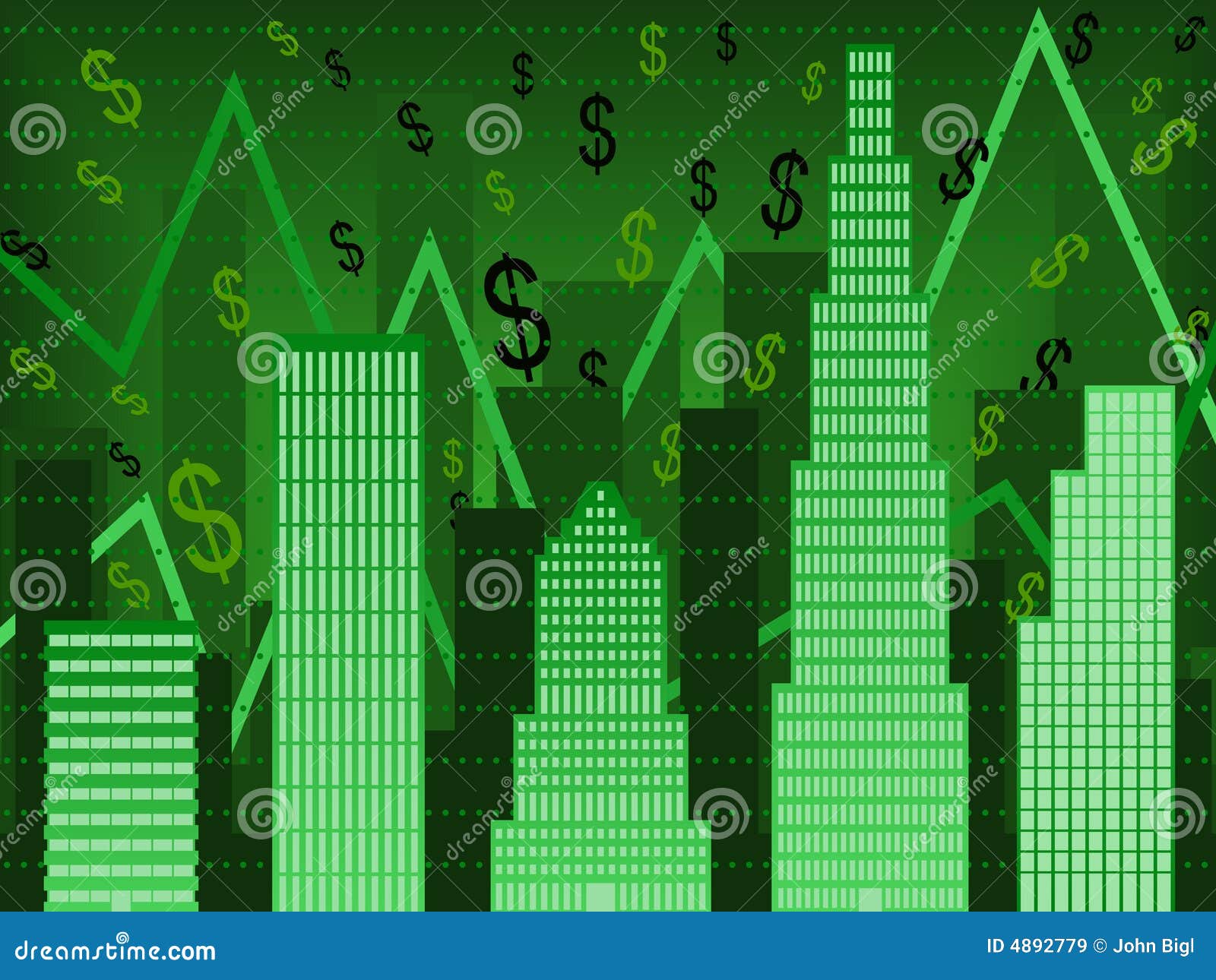 green wallstreet finance chart