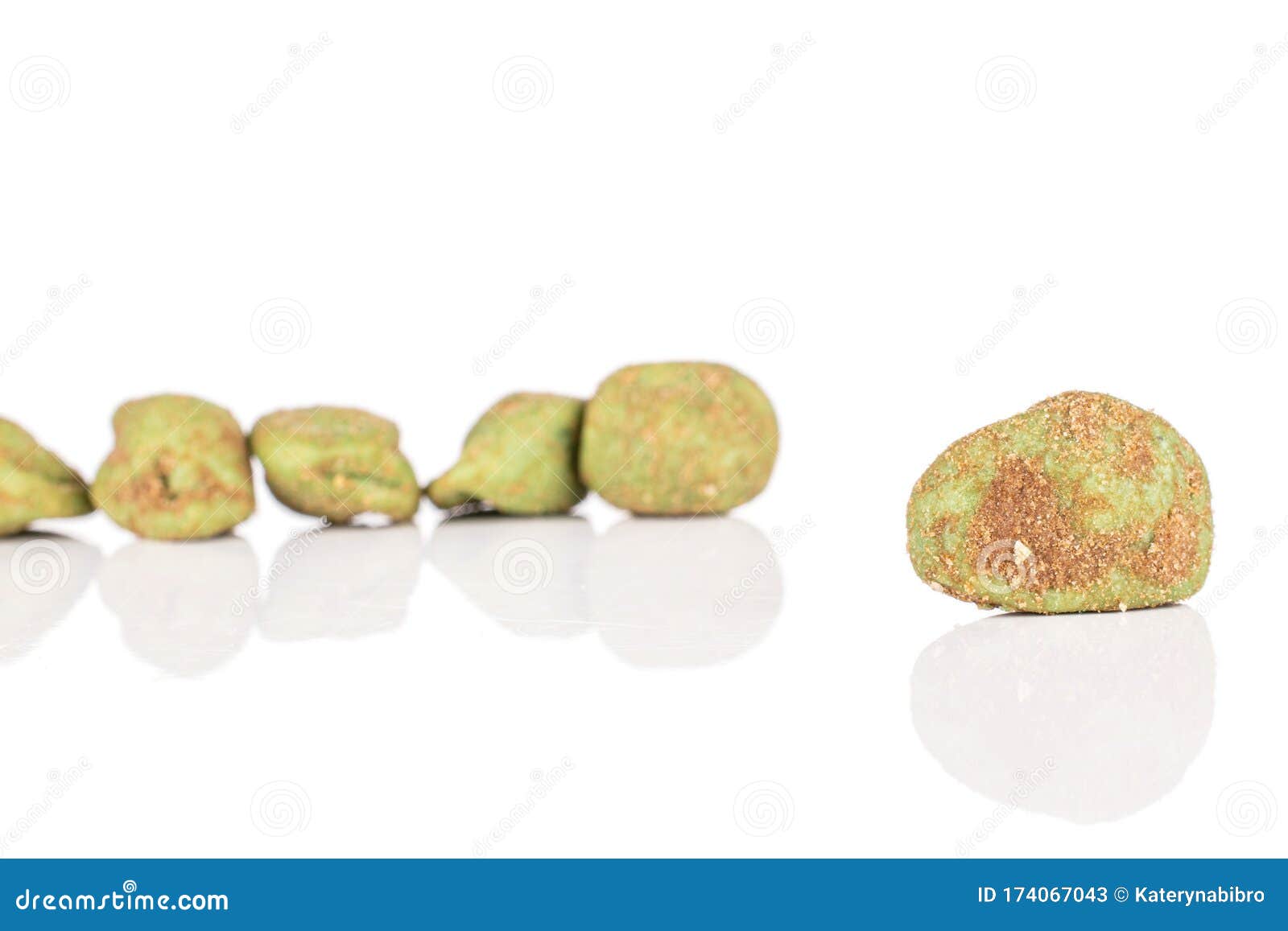 Green Wasabi Peanut Isolated on White Stock Image Image of nutrition