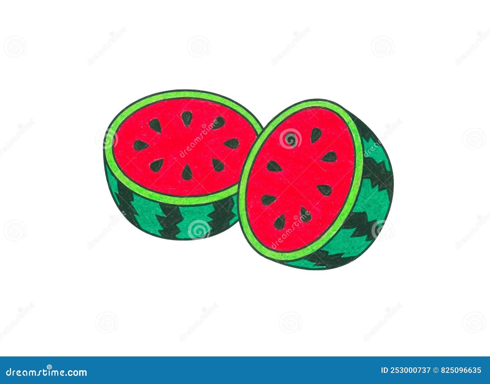 Cut watermelon stock illustration. Illustration of label 253000737