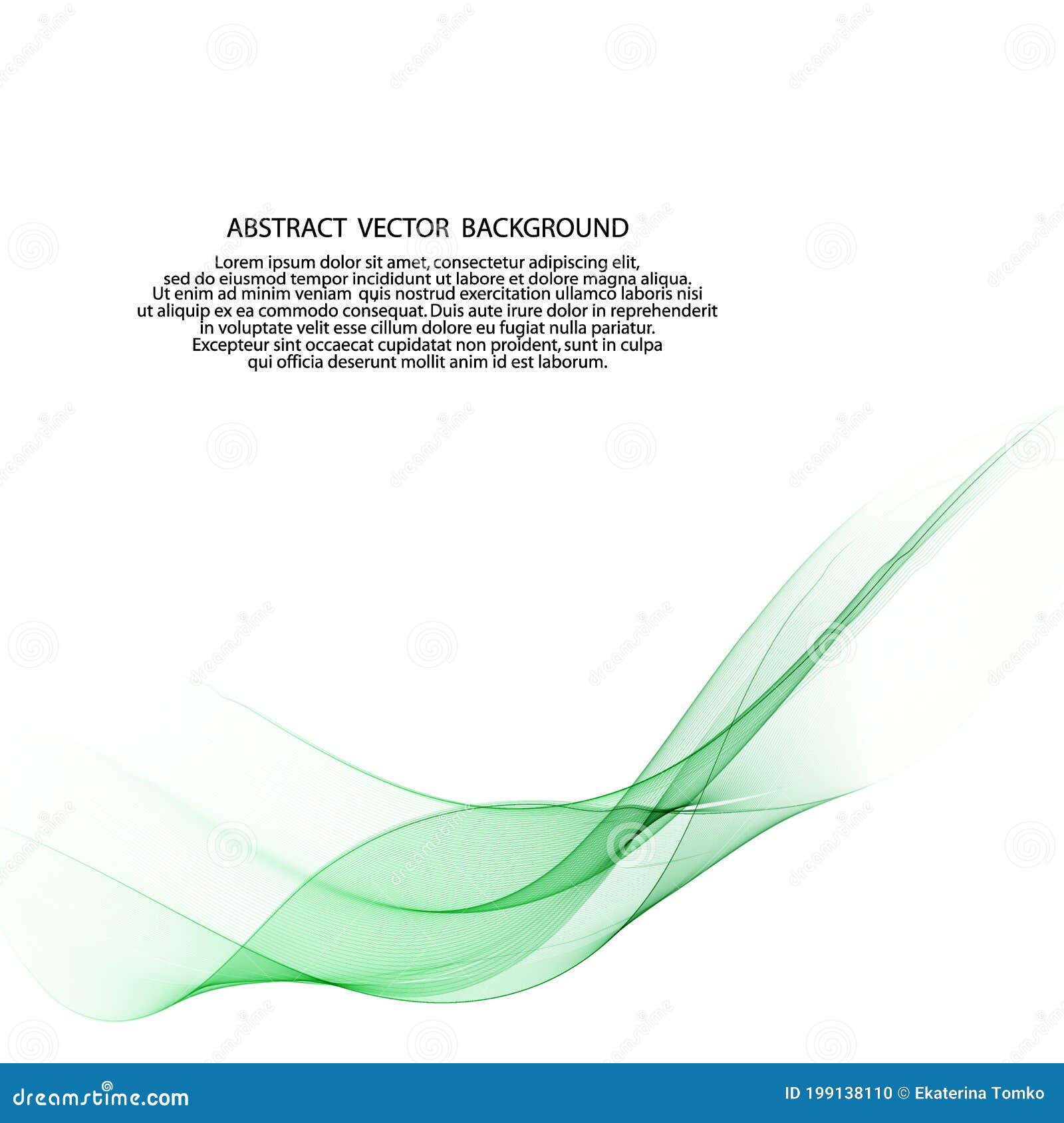 Green Wave. Abstract Illustration. Vector Graphics. Eps 10 Stock