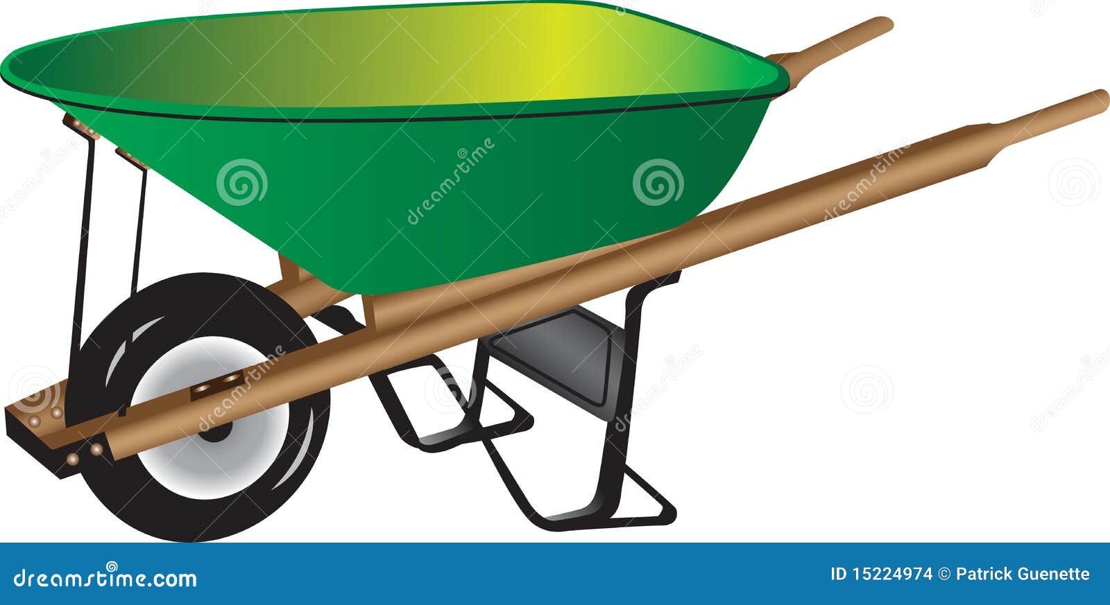 Green wheelbarrow stock vector. Illustration of gardening 15224974