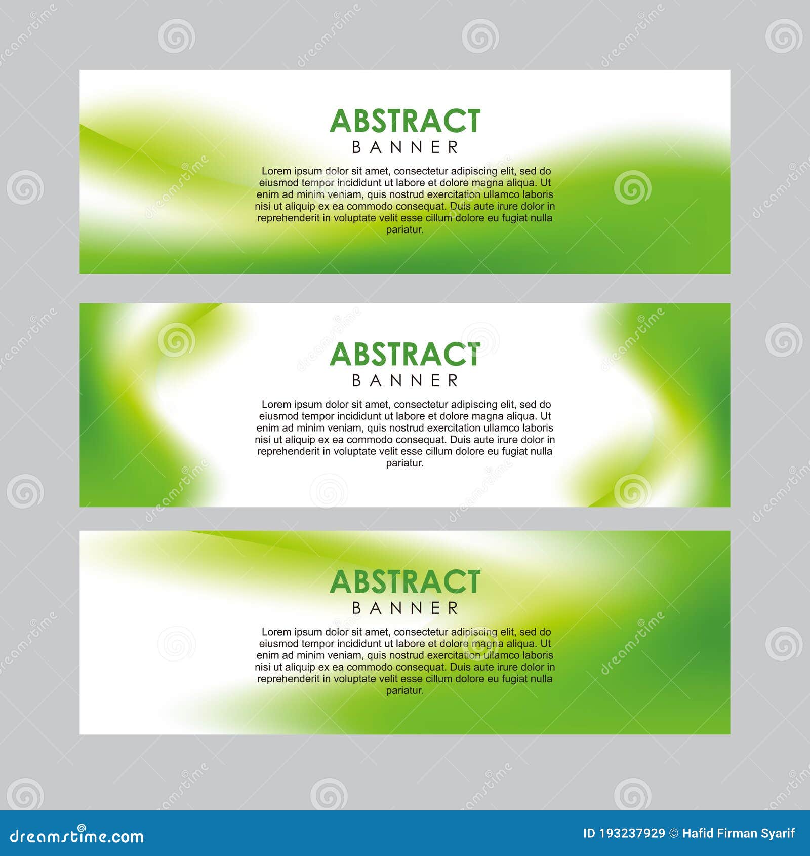 Green and White Banner with Blurred Background Template Vector Stock