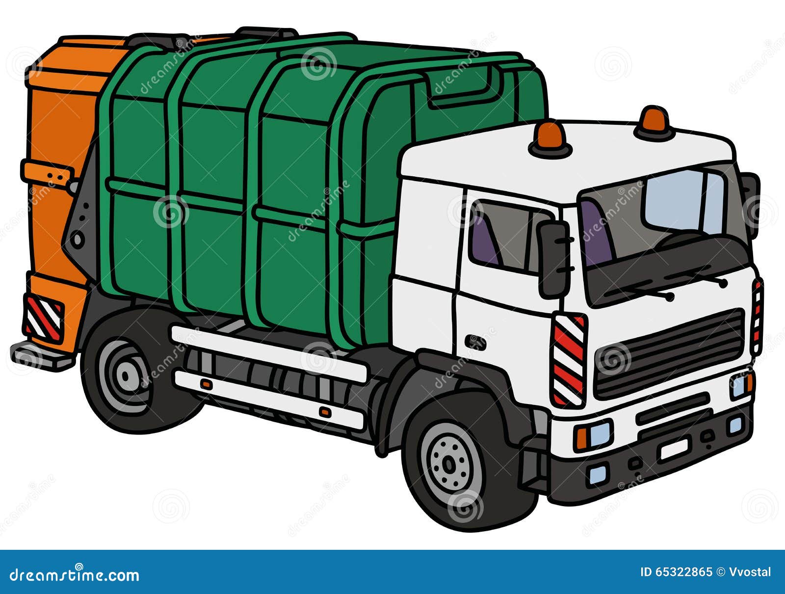 Green and white dustcart stock vector. Illustration of cart - 65322865