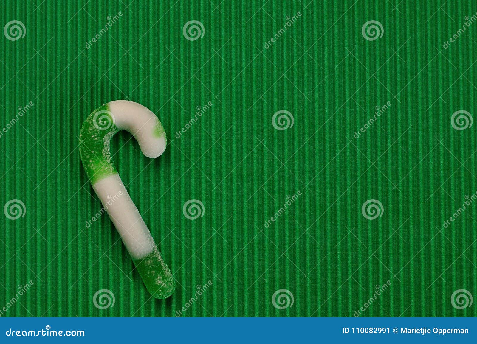 A Green and White Stripe Candy Cane Stock Image Image of sugar