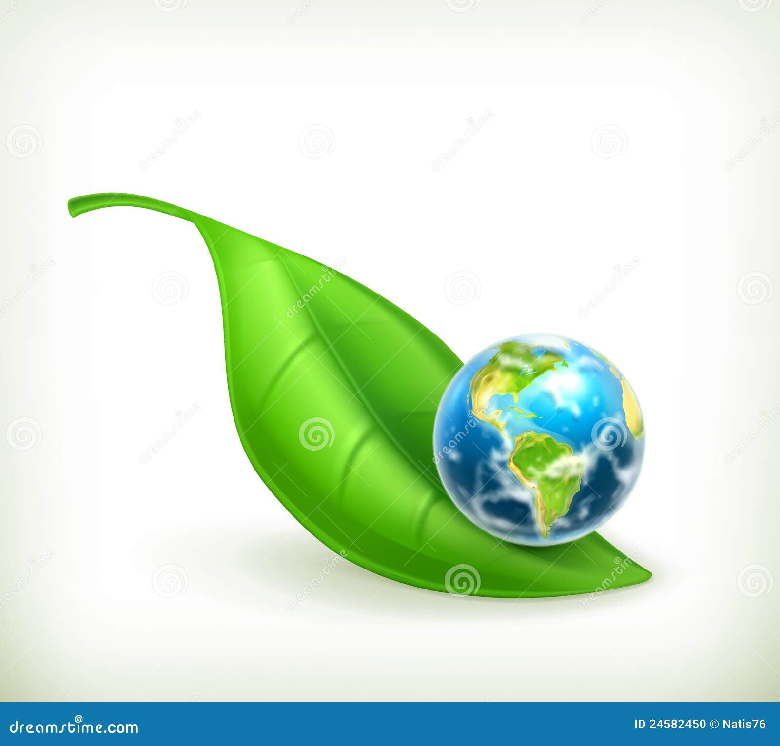 Green World, computer illustration on white background