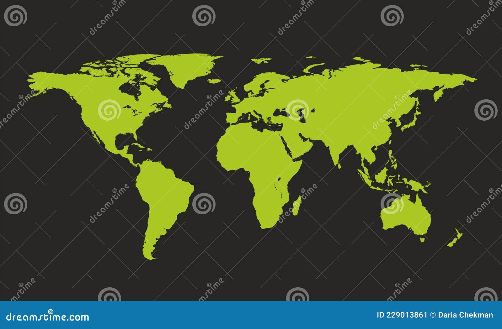 Green World Map on Black Background Stock Vector Illustration of geography, backdrop 229013861