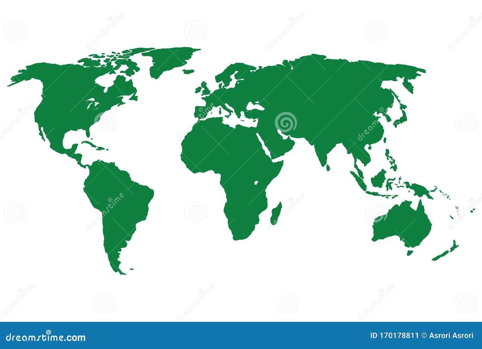 Green World map Vector . stock vector. Illustration of australia 170178811