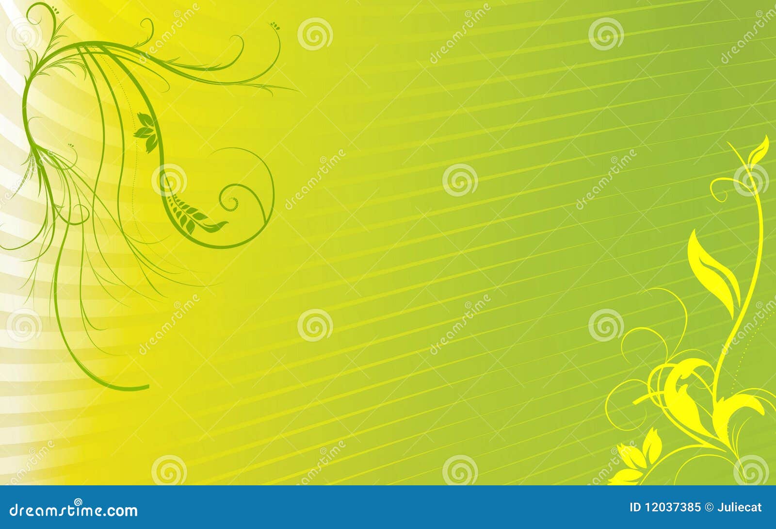 Green Yellow Floral Background Stock Illustration - Illustration of yellow,  silhouette: 12037385